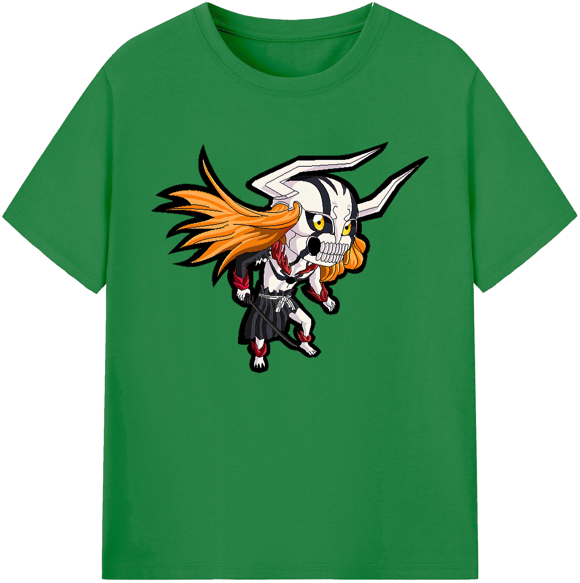 （画像用） ブリーチ 黒崎一護（くろさき いちご）BLEACH Kurosaki Ichigo 綿100％ メンズ半袖Tシャツ｜肌触りやわらか＆通気性