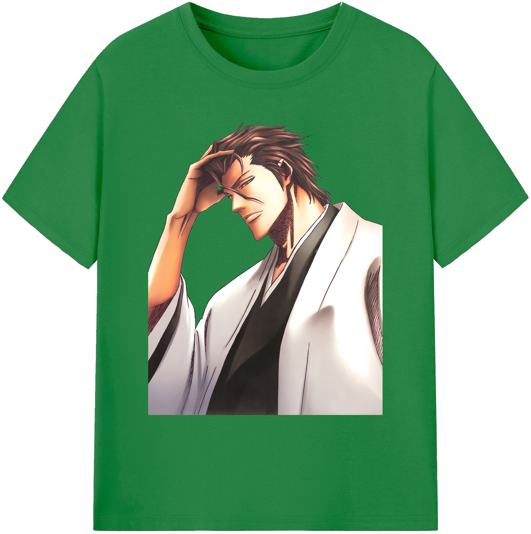 （画像用） ブリーチ 藍染 惣右介（あいぜん そうすけ） BLEACH Aizen Sousuke 綿100％ メンズ半袖Tシャツ｜肌触りやわらか＆通気性