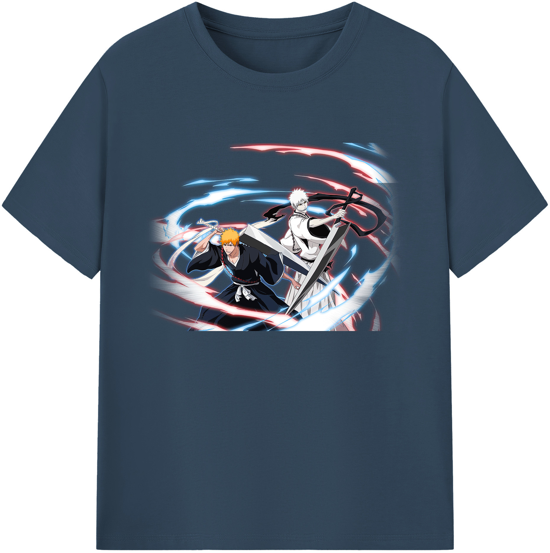 （画像用） ブリーチ 黒崎一護（くろさき いちご）BLEACH Kurosaki Ichigo 綿100％ メンズ半袖Tシャツ｜肌触りやわらか＆通気性