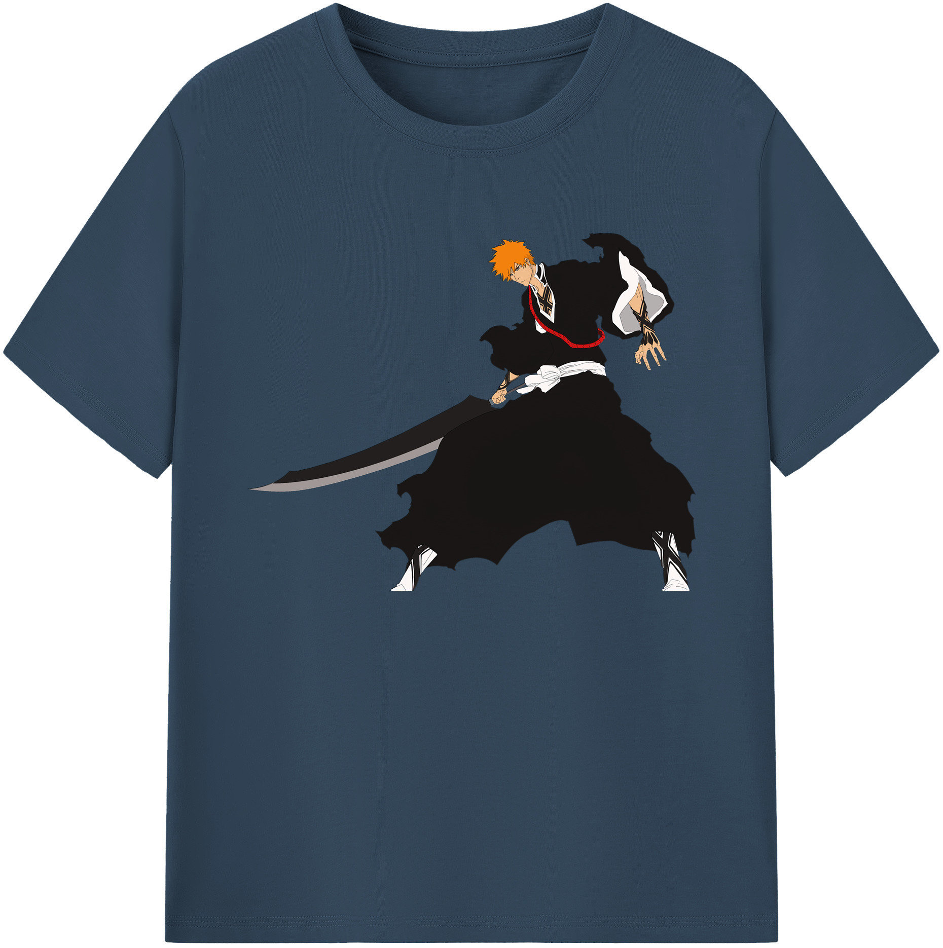 （画像用） ブリーチ 黒崎一護（くろさき いちご）BLEACH Kurosaki Ichigo 綿100％ メンズ半袖Tシャツ｜肌触りやわらか＆通気性