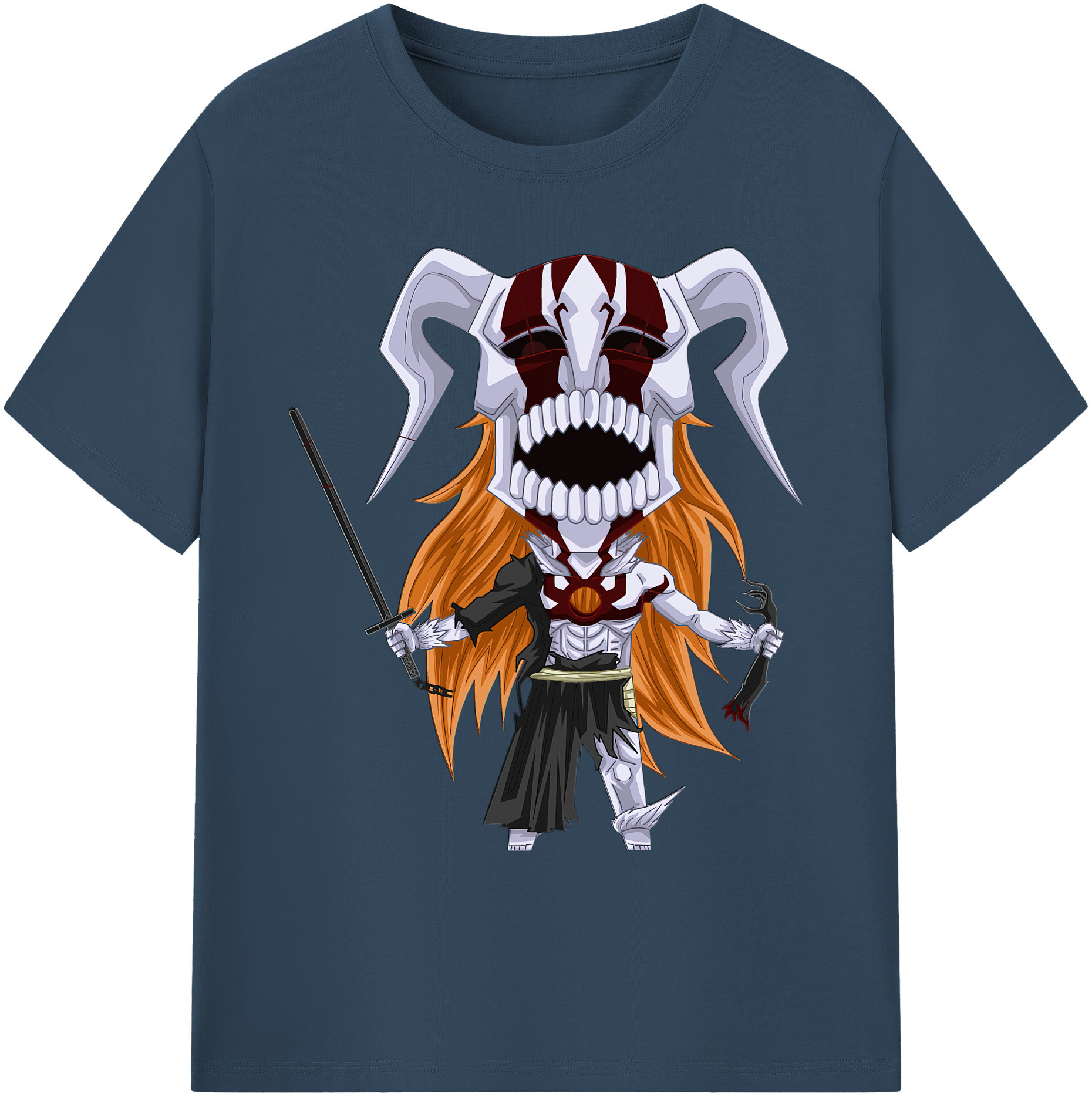 （画像用） ブリーチ 黒崎一護（くろさき いちご）BLEACH Kurosaki Ichigo 綿100％ メンズ半袖Tシャツ｜肌触りやわらか＆通気性