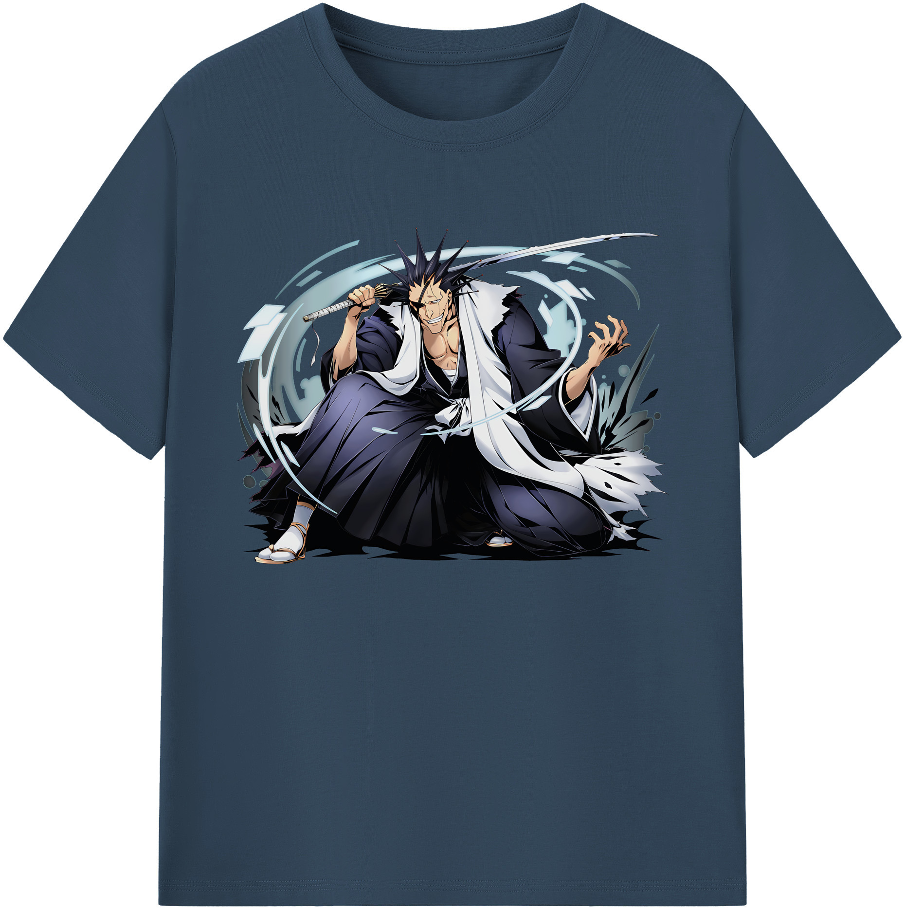 （画像用） ブリーチ ざらき けんぱち BLEACH Zaraki Kenpachi 綿100％ メンズ半袖Tシャツ｜肌触りやわらか＆通気性