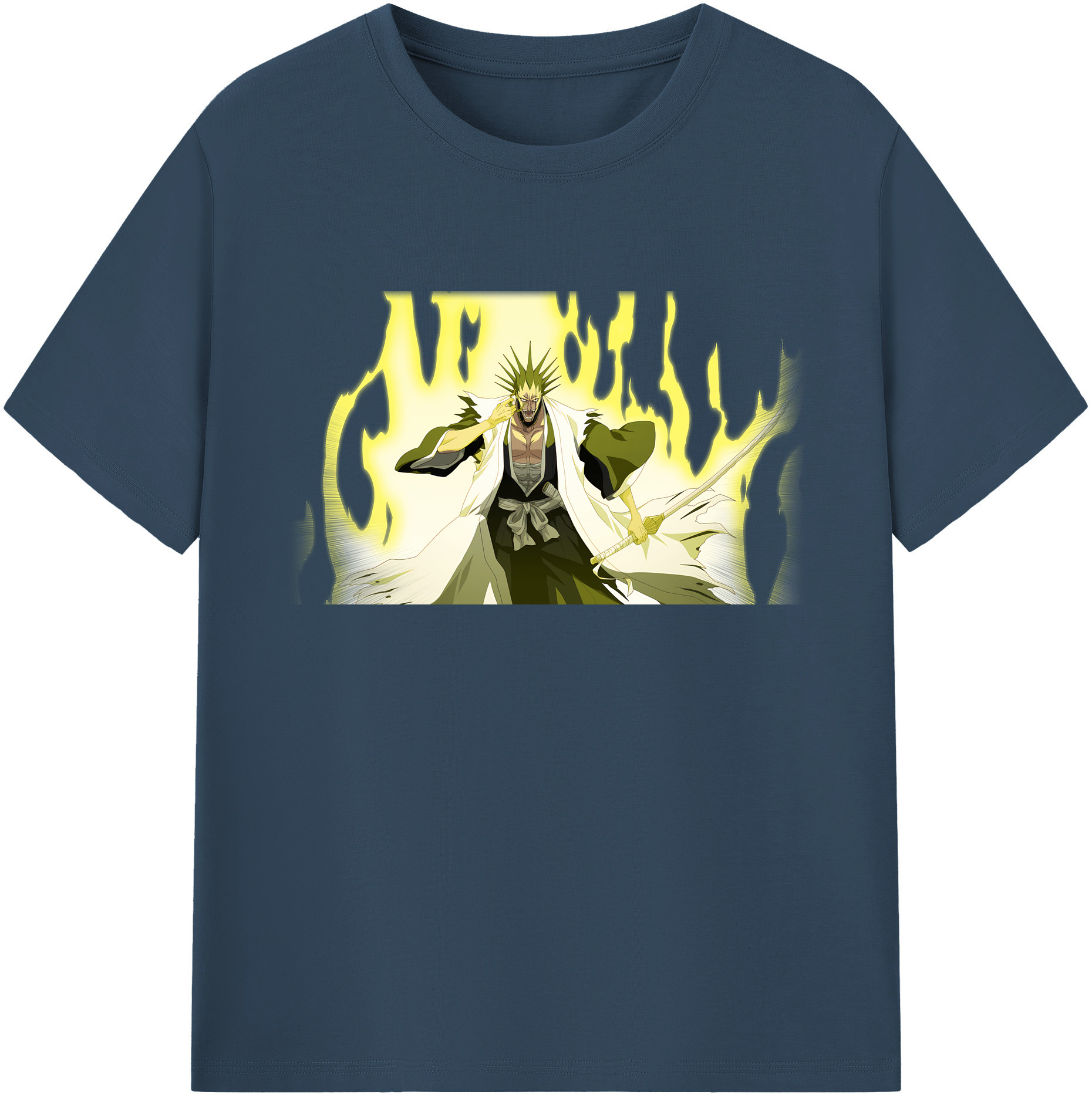 （画像用） ブリーチ ざらき けんぱち BLEACH Zaraki Kenpachi 綿100％ メンズ半袖Tシャツ｜肌触りやわらか＆通気性