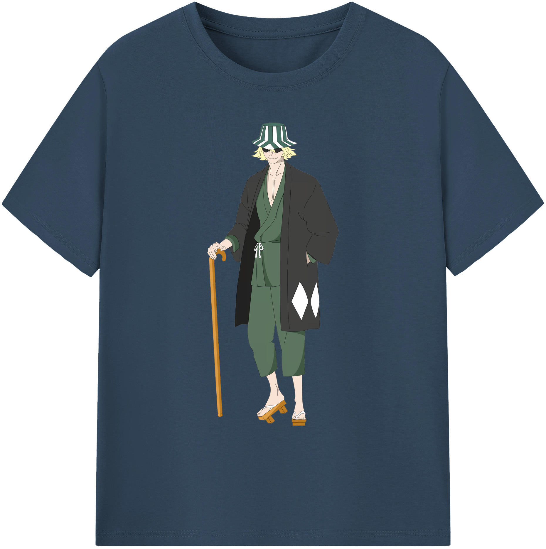 （画像用） "ブリーチ 浦原 喜助（うらはら きすけ） BLEACH Urahara Kisuke " 綿100％ メンズ半袖Tシャツ｜肌触りやわらか＆通気性