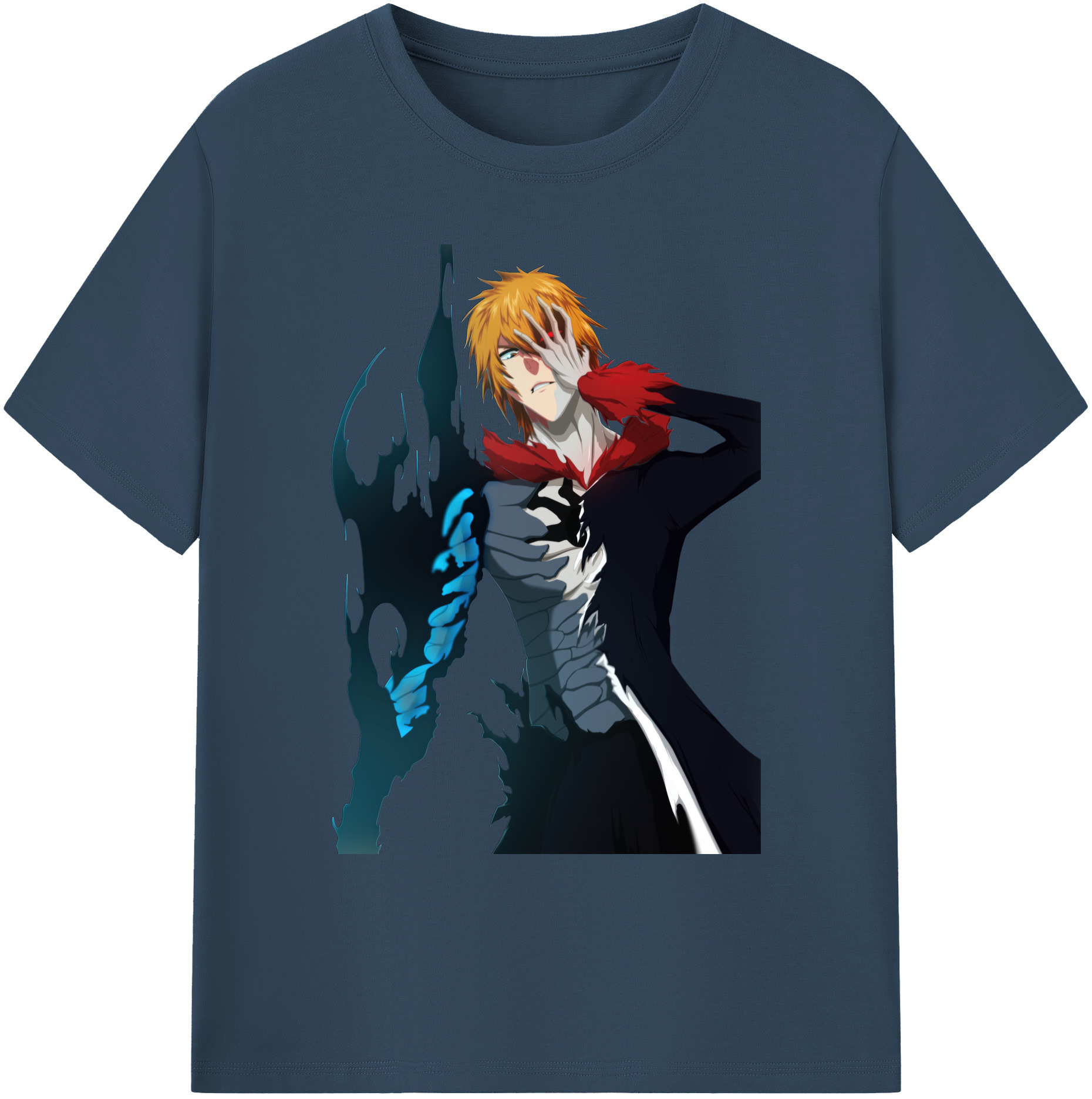 （画像用） ブリーチ 黒崎一護（くろさき いちご）BLEACH Kurosaki Ichigo 綿100％ メンズ半袖Tシャツ｜肌触りやわらか＆通気性