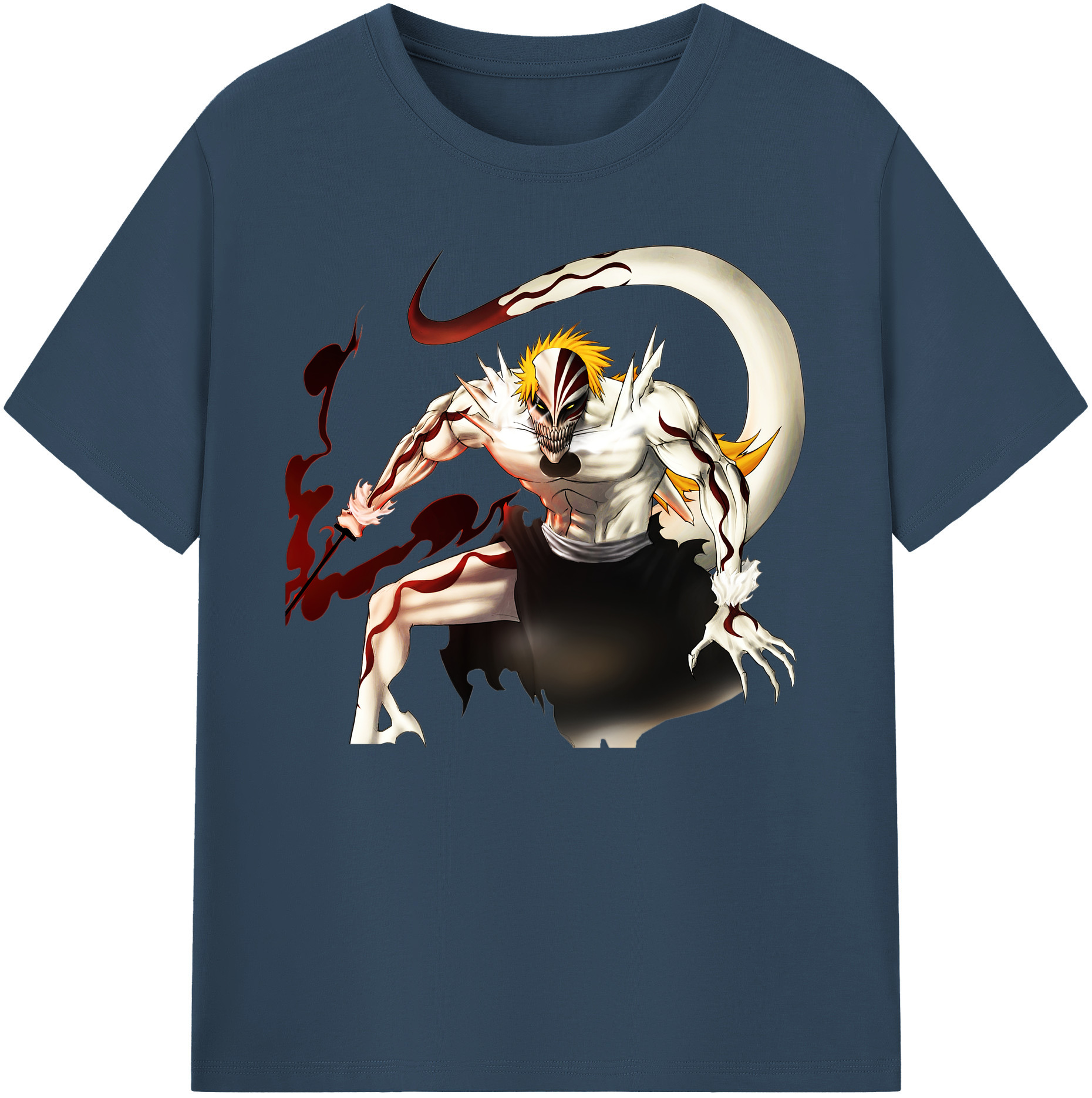 （画像用） ブリーチ 黒崎一護（くろさき いちご）BLEACH Kurosaki Ichigo 綿100％ メンズ半袖Tシャツ｜肌触りやわらか＆通気性