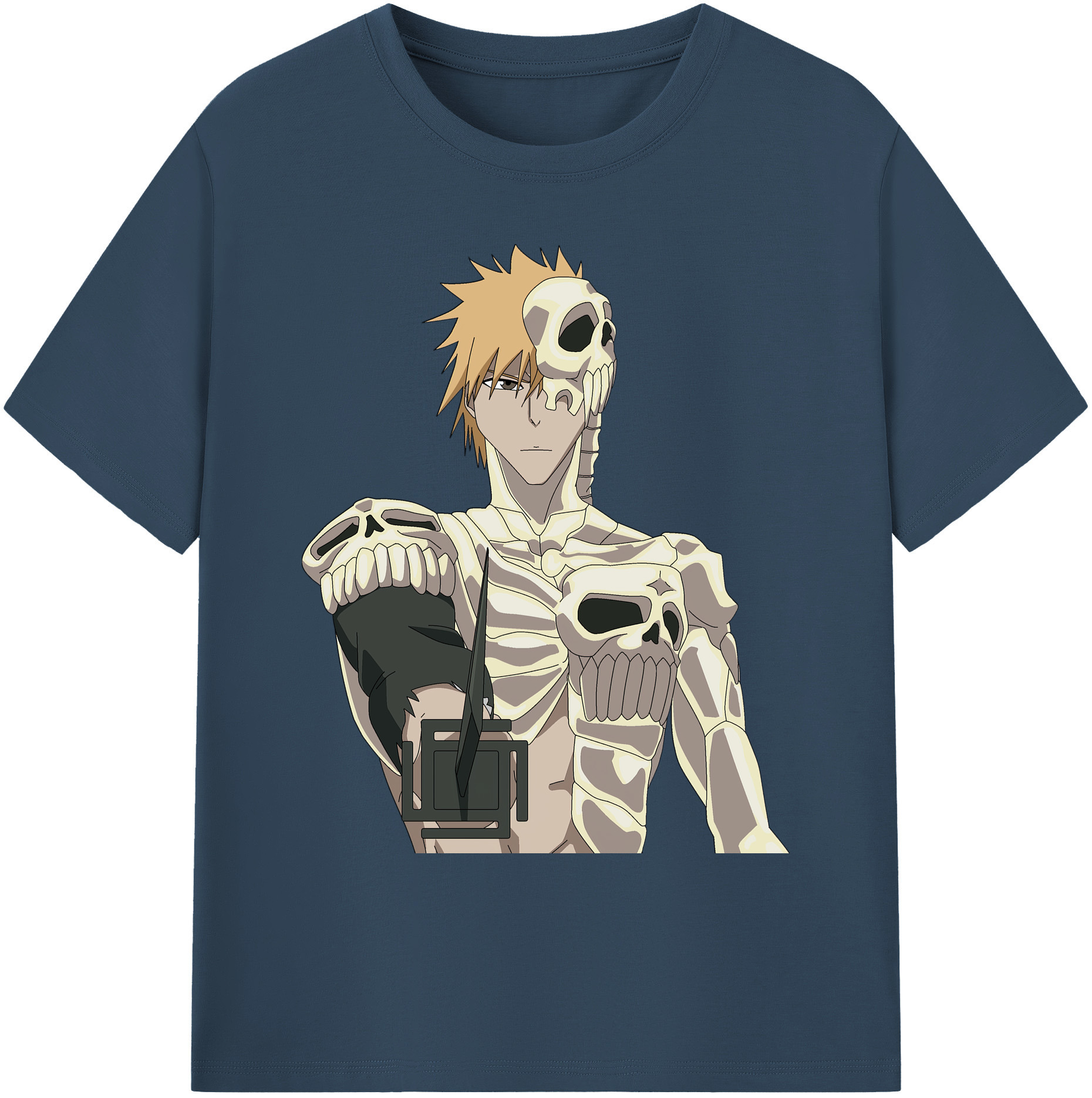 （画像用） ブリーチ 黒崎一護（くろさき いちご）BLEACH Kurosaki Ichigo 綿100％ メンズ半袖Tシャツ｜肌触りやわらか＆通気性