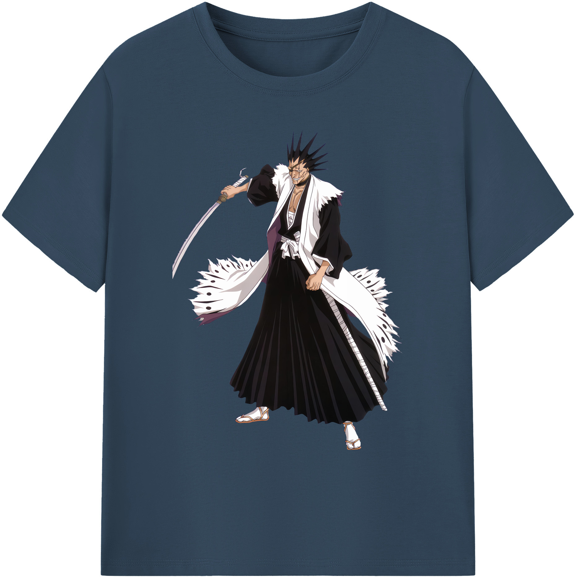 （画像用） ブリーチ ざらき けんぱち BLEACH Zaraki Kenpachi 綿100％ メンズ半袖Tシャツ｜肌触りやわらか＆通気性