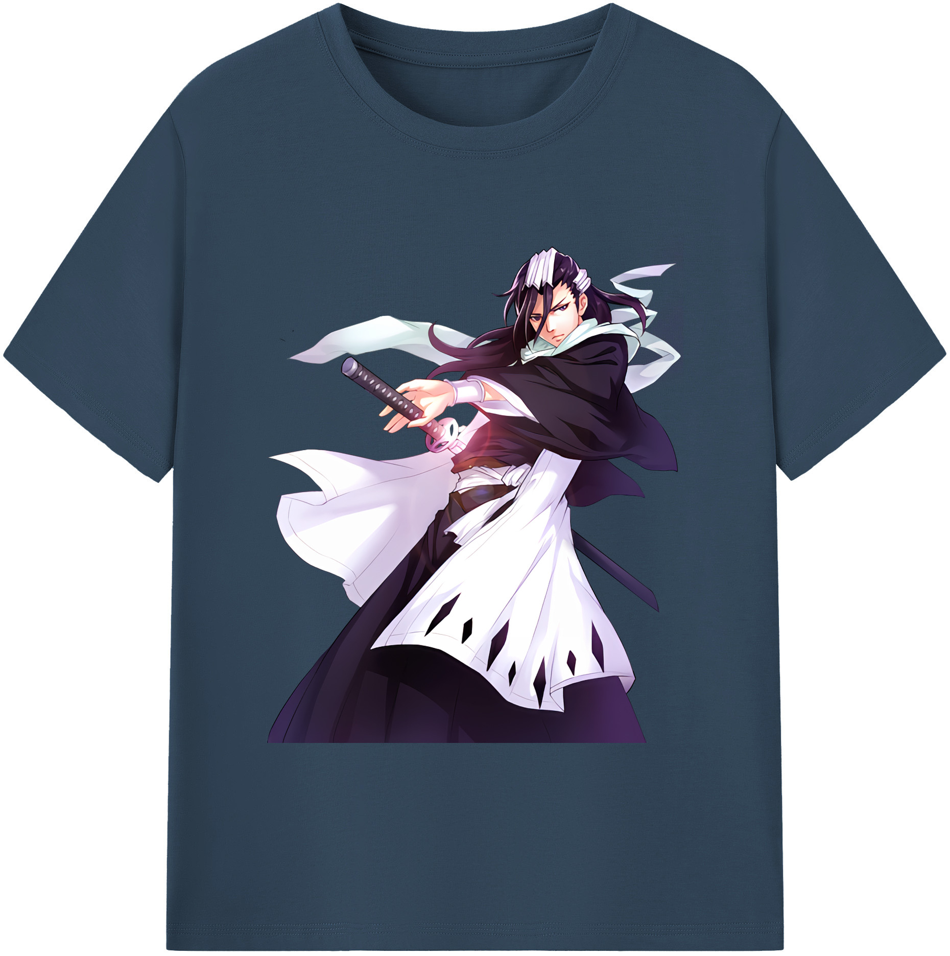 （画像用） ブリーチ くちき びゃくや BLEACH Kuchiki Byakuya 綿100％ メンズ半袖Tシャツ｜肌触りやわらか＆通気性
