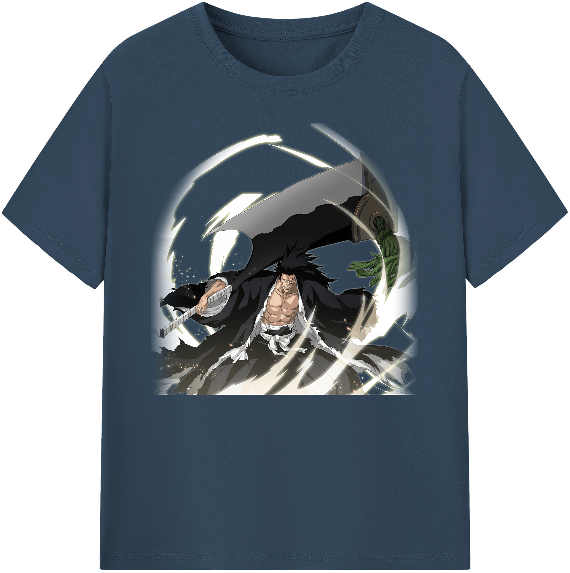 （画像用） ブリーチ ざらき けんぱち BLEACH Zaraki Kenpachi 綿100％ メンズ半袖Tシャツ｜肌触りやわらか＆通気性
