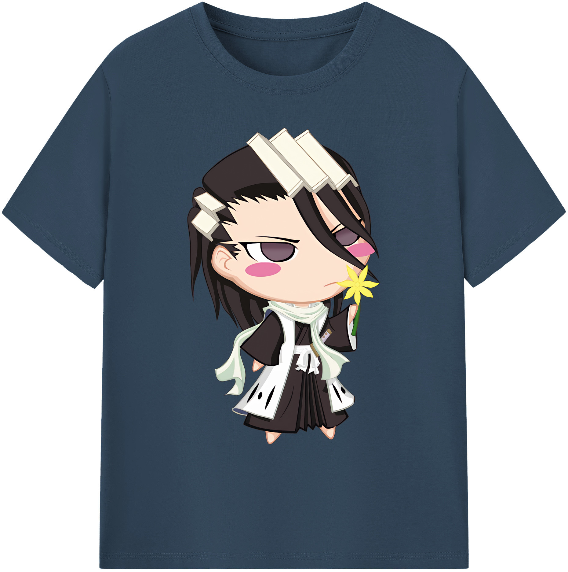 （画像用） ブリーチ くちき びゃくや BLEACH Kuchiki Byakuya 綿100％ メンズ半袖Tシャツ｜肌触りやわらか＆通気性
