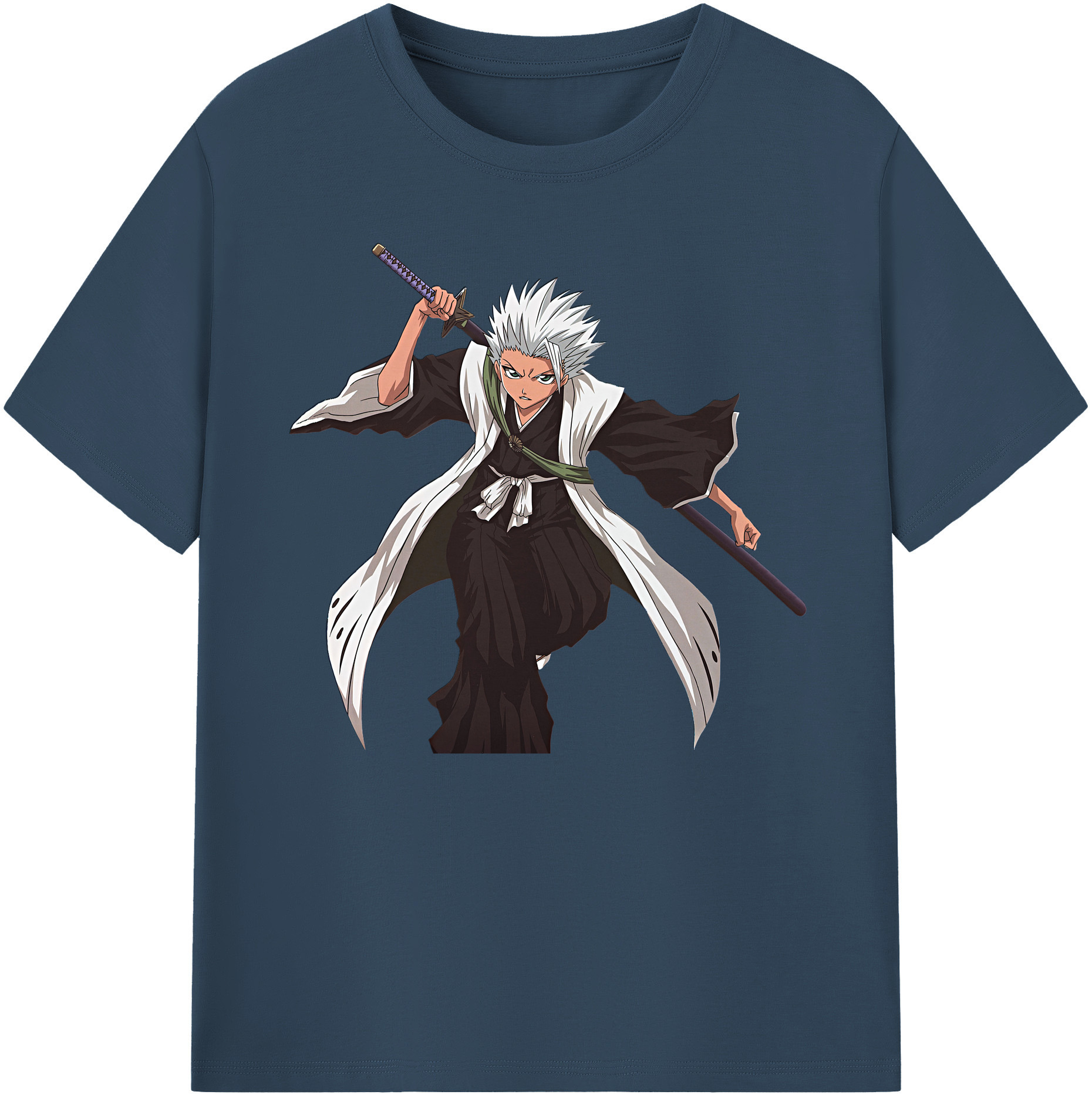 （画像用） ブリーチ 日番谷冬獅郎（ひつがや とうしろう） BLEACH Hitsugaya Toushirou 綿100％ メンズ半袖Tシャツ｜肌触りやわらか＆通気性