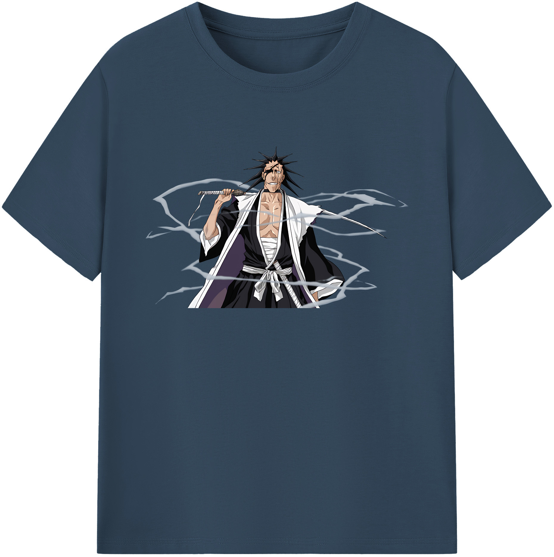 （画像用） ブリーチ ざらき けんぱち BLEACH Zaraki Kenpachi 綿100％ メンズ半袖Tシャツ｜肌触りやわらか＆通気性