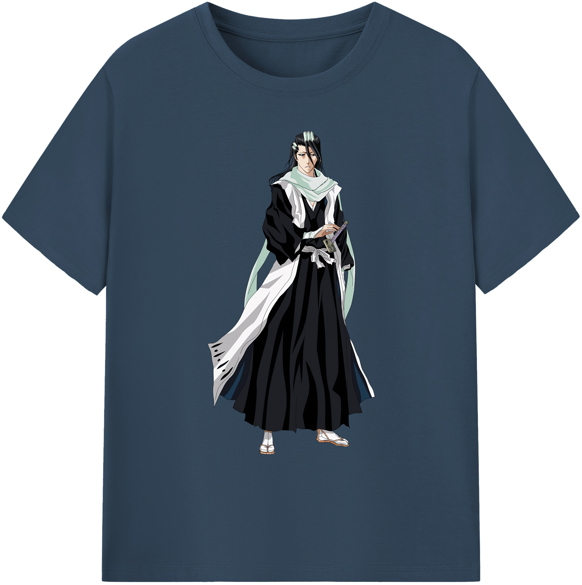 （画像用） ブリーチ くちき びゃくや BLEACH Kuchiki Byakuya 綿100％ メンズ半袖Tシャツ｜肌触りやわらか＆通気性
