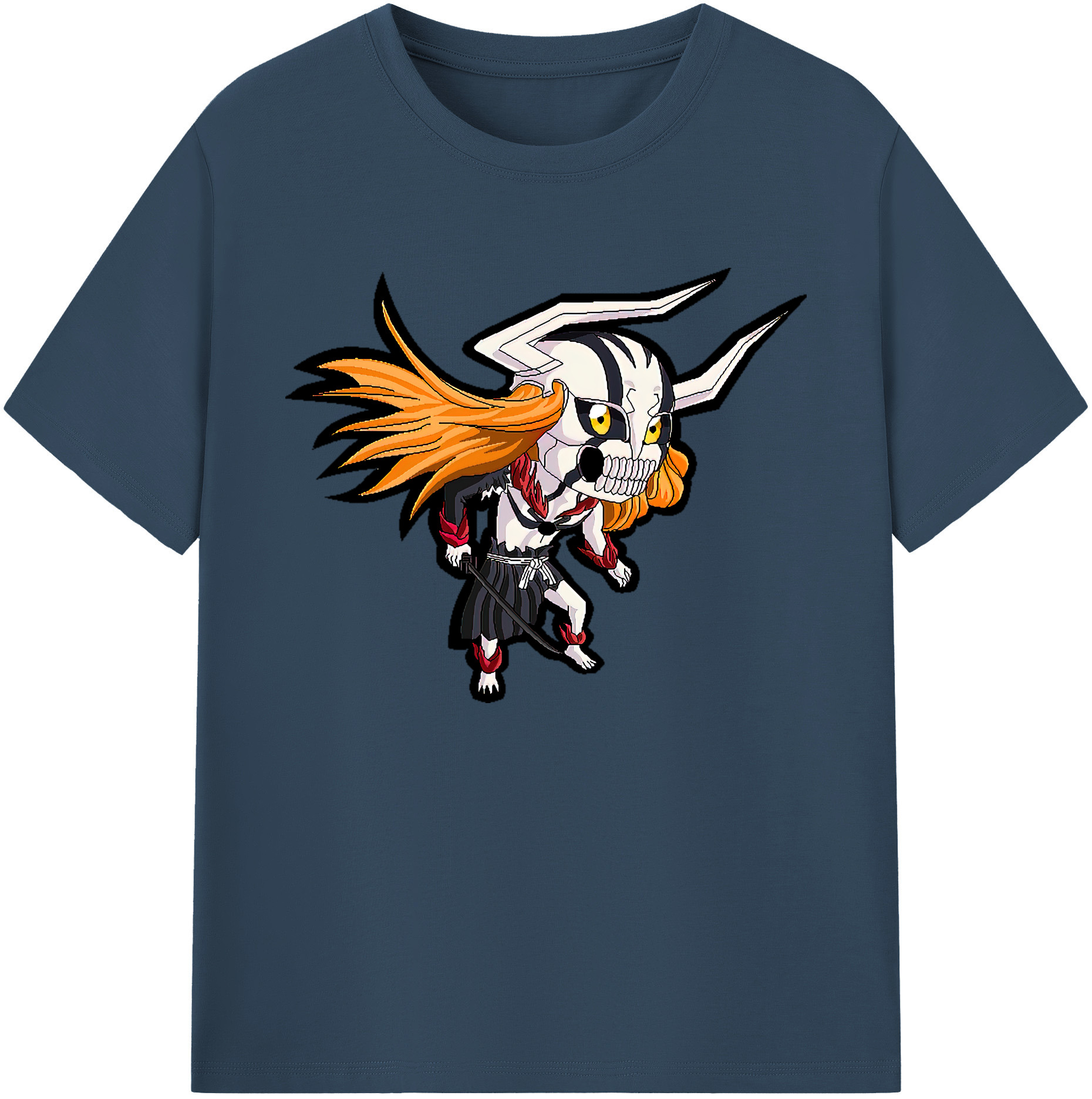 （画像用） ブリーチ 黒崎一護（くろさき いちご）BLEACH Kurosaki Ichigo 綿100％ メンズ半袖Tシャツ｜肌触りやわらか＆通気性