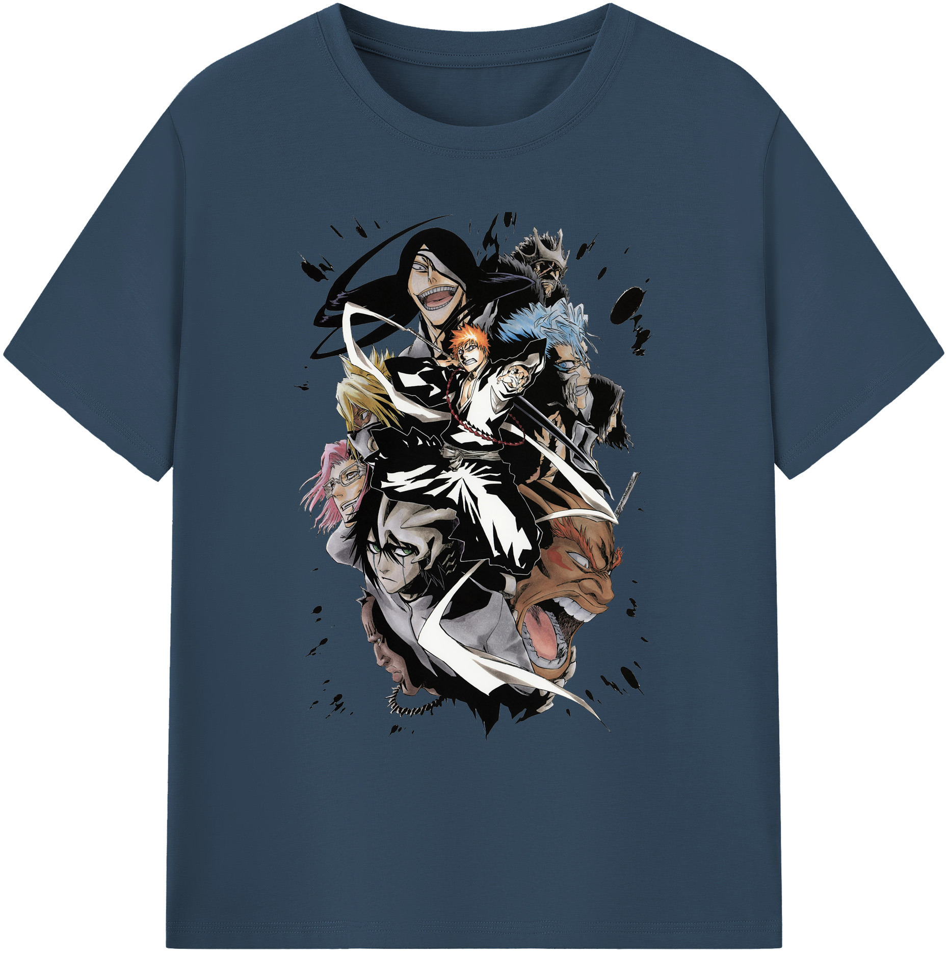 （画像用） ブリーチ 黒崎一護（くろさき いちご）BLEACH Kurosaki Ichigo 綿100％ メンズ半袖Tシャツ｜肌触りやわらか＆通気性