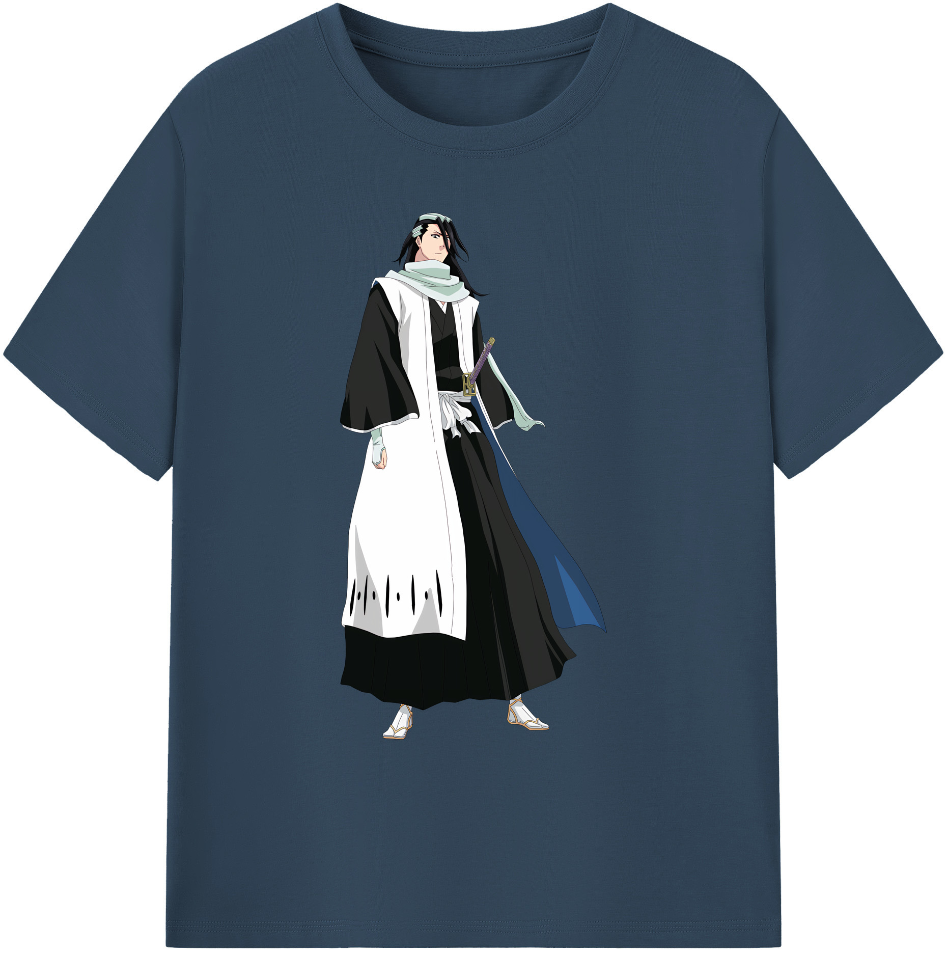 （画像用） ブリーチ くちき びゃくや BLEACH Kuchiki Byakuya 綿100％ メンズ半袖Tシャツ｜肌触りやわらか＆通気性