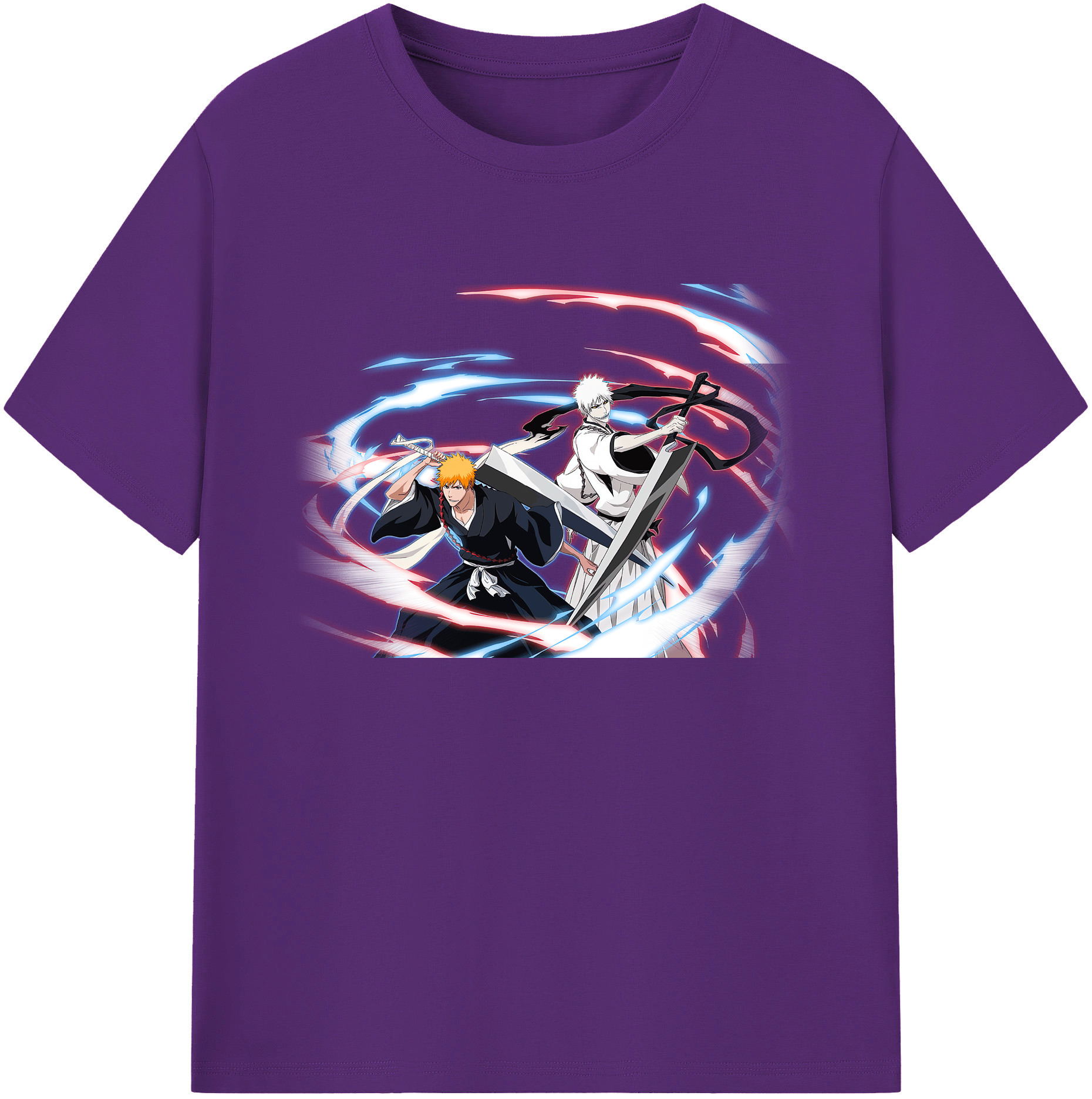 （画像用） ブリーチ 黒崎一護（くろさき いちご）BLEACH Kurosaki Ichigo 綿100％ メンズ半袖Tシャツ｜肌触りやわらか＆通気性