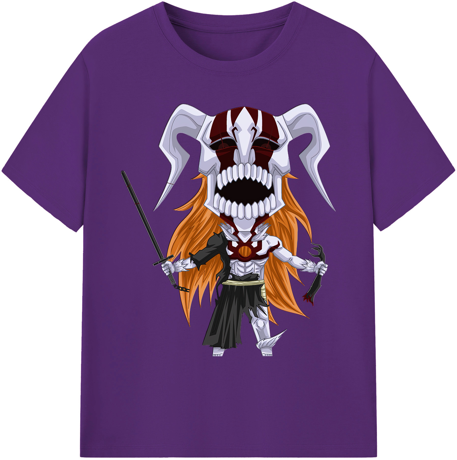 （画像用） ブリーチ 黒崎一護（くろさき いちご）BLEACH Kurosaki Ichigo 綿100％ メンズ半袖Tシャツ｜肌触りやわらか＆通気性