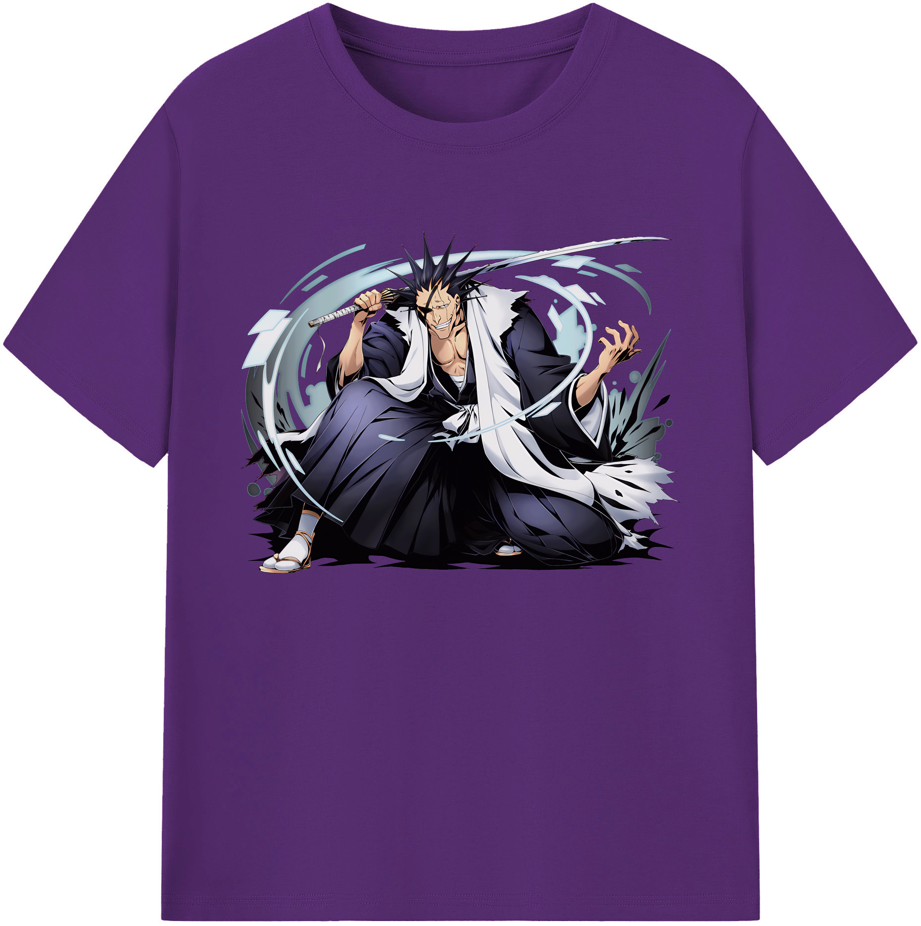 （画像用） ブリーチ ざらき けんぱち BLEACH Zaraki Kenpachi 綿100％ メンズ半袖Tシャツ｜肌触りやわらか＆通気性