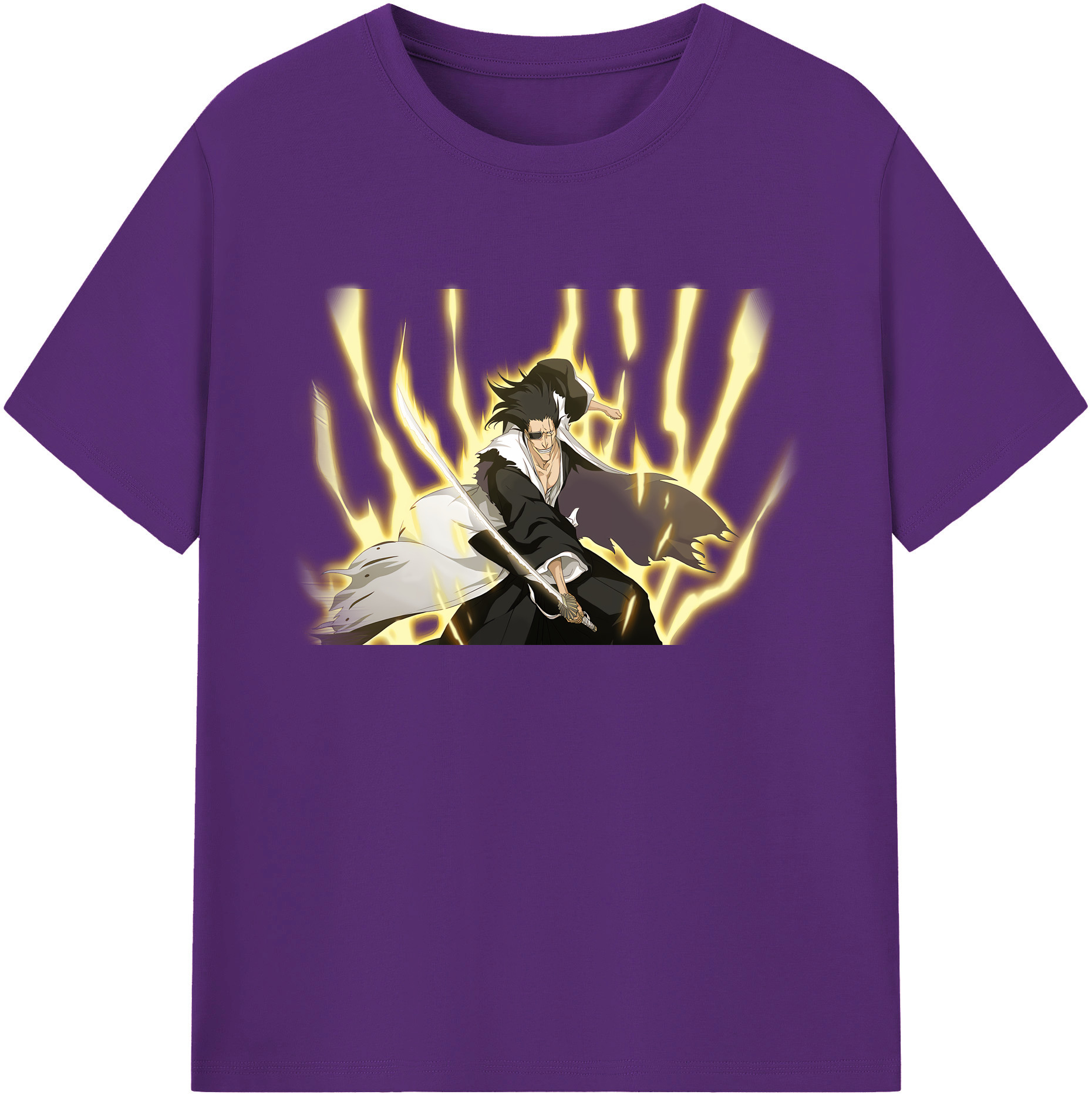 （画像用） ブリーチ ざらき けんぱち BLEACH Zaraki Kenpachi 綿100％ メンズ半袖Tシャツ｜肌触りやわらか＆通気性