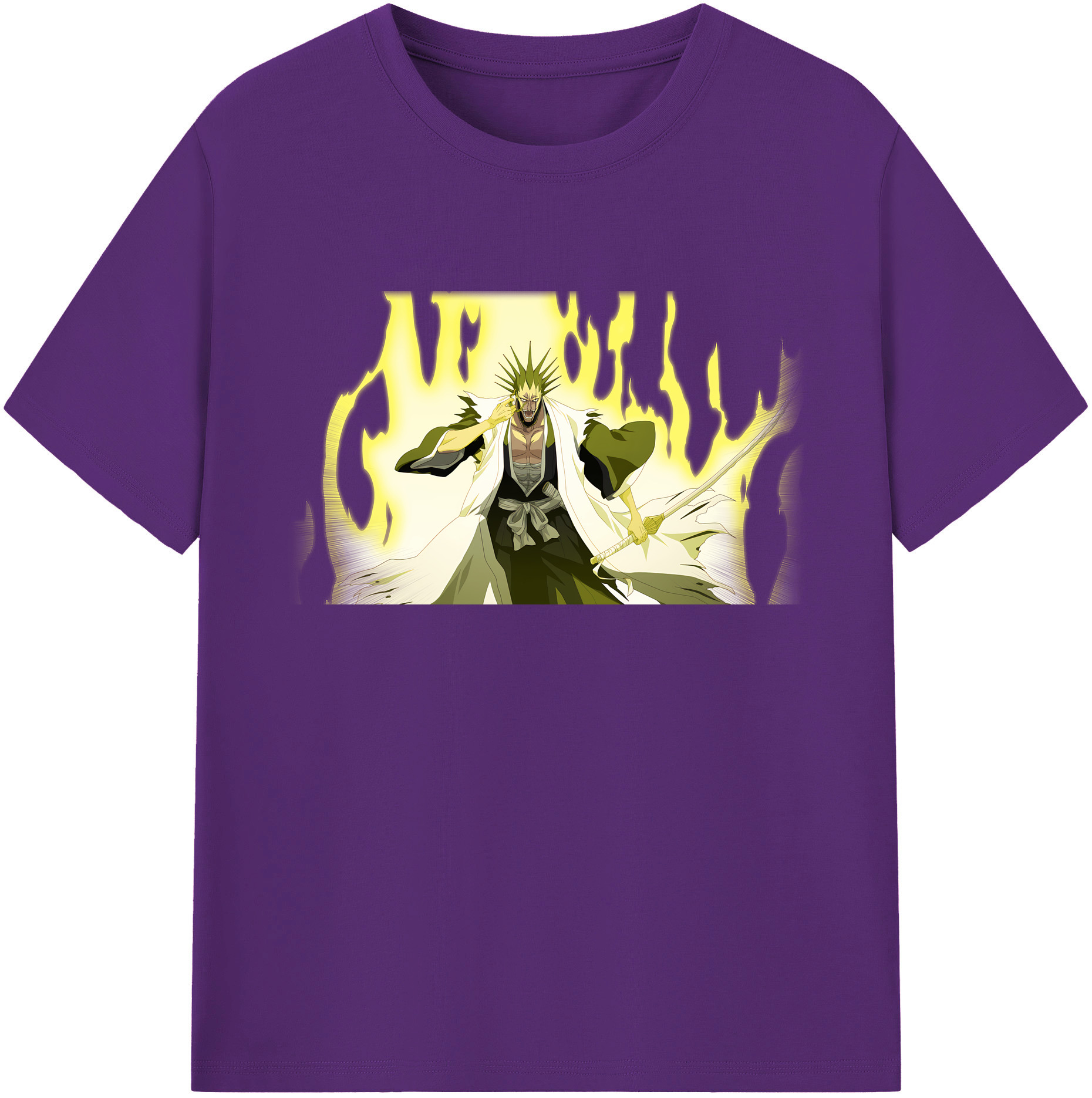 （画像用） ブリーチ ざらき けんぱち BLEACH Zaraki Kenpachi 綿100％ メンズ半袖Tシャツ｜肌触りやわらか＆通気性
