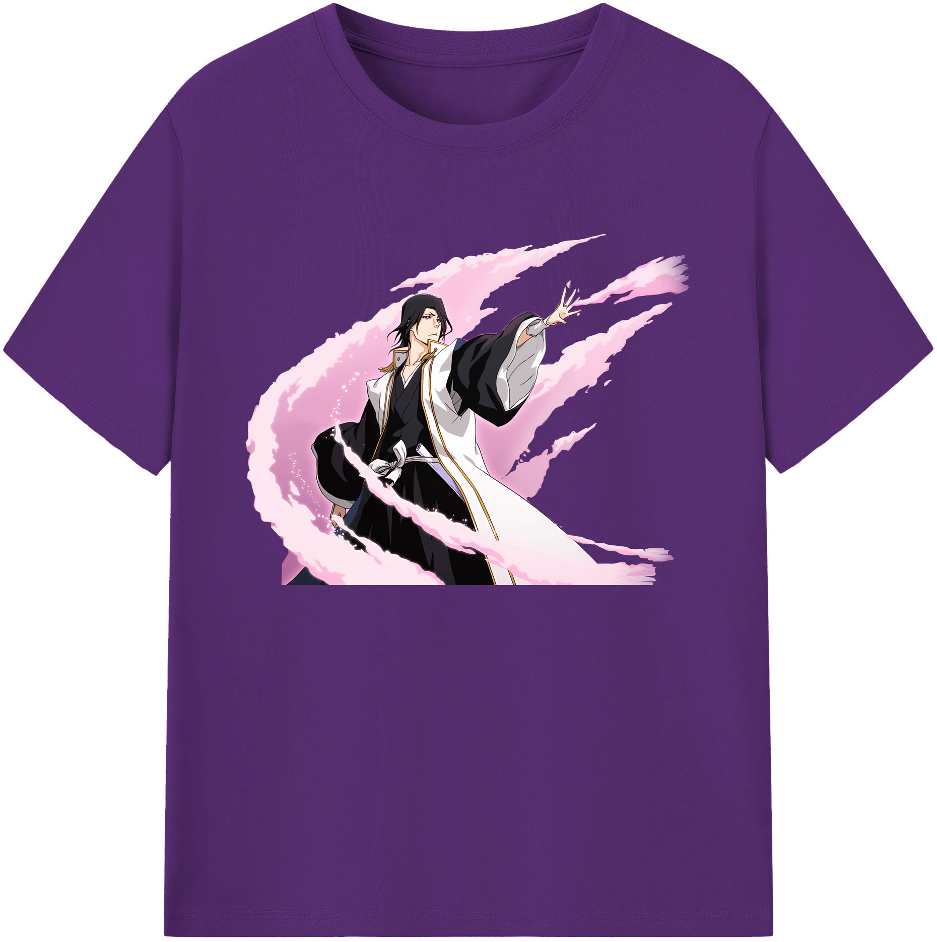 （画像用） ブリーチ くちき びゃくや BLEACH Kuchiki Byakuya 綿100％ メンズ半袖Tシャツ｜肌触りやわらか＆通気性