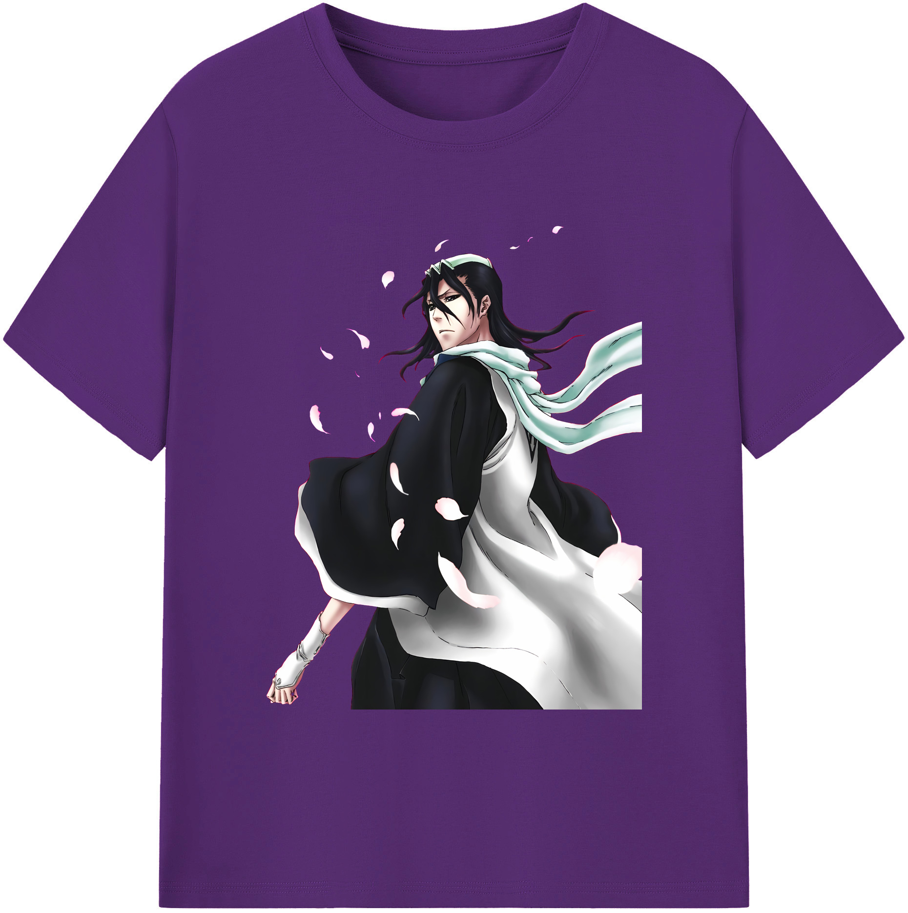 （画像用） ブリーチ くちき びゃくや BLEACH Kuchiki Byakuya 綿100％ メンズ半袖Tシャツ｜肌触りやわらか＆通気性