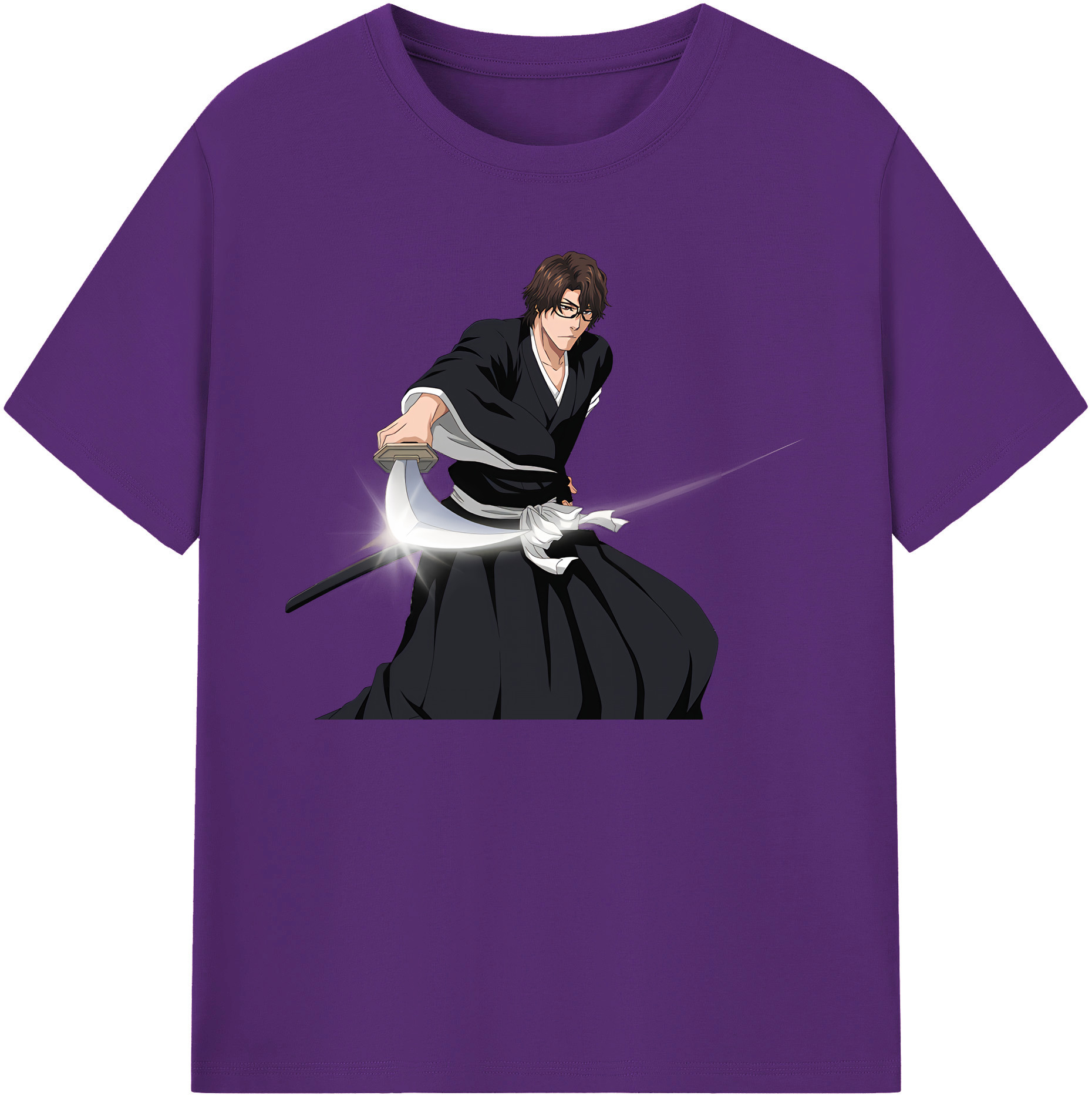 （画像用） ブリーチ 藍染 惣右介（あいぜん そうすけ） BLEACH Aizen Sousuke 綿100％ メンズ半袖Tシャツ｜肌触りやわらか＆通気性