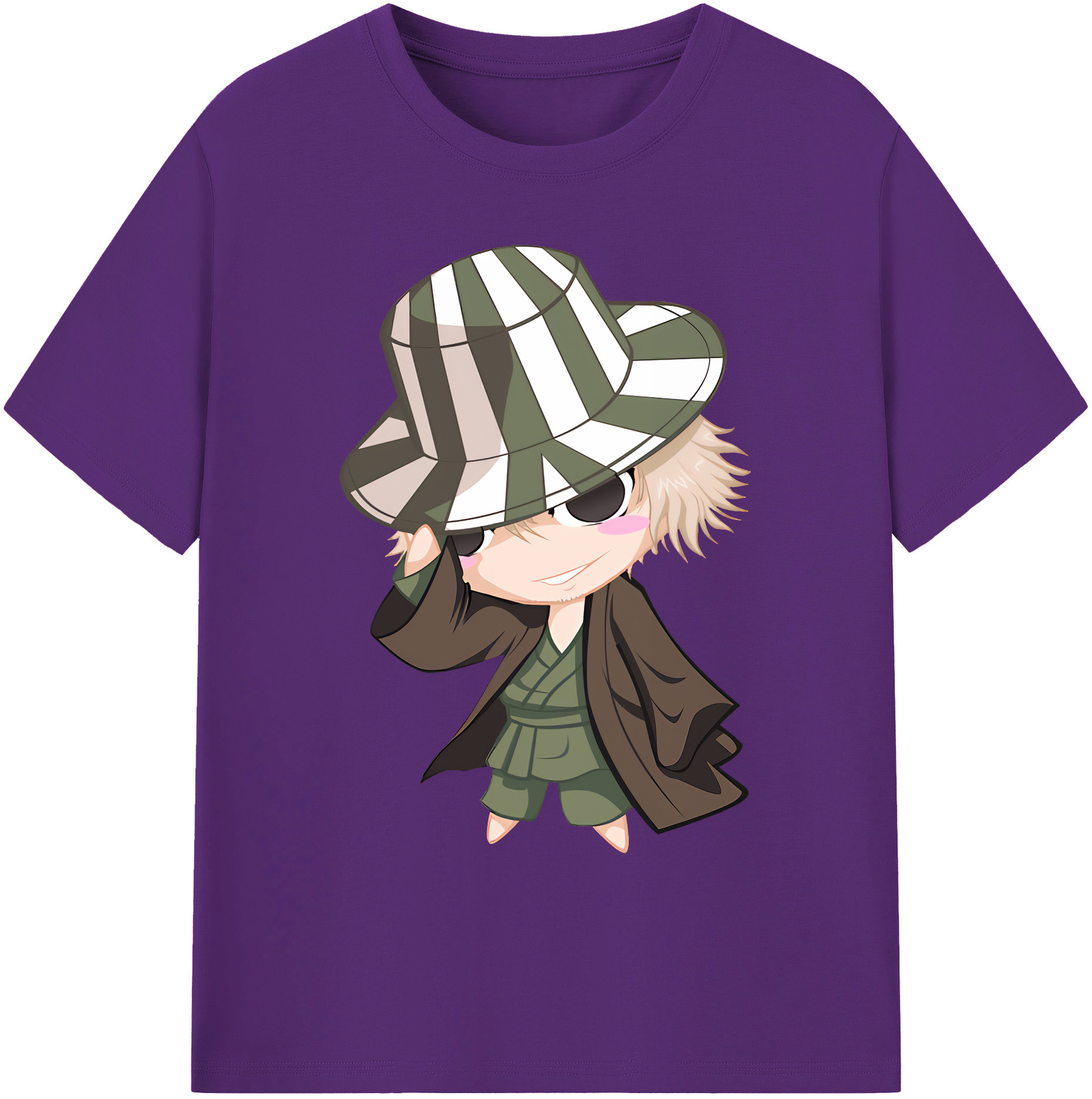 （画像用） "ブリーチ 浦原 喜助（うらはら きすけ） BLEACH Urahara Kisuke " 綿100％ メンズ半袖Tシャツ｜肌触りやわらか＆通気性