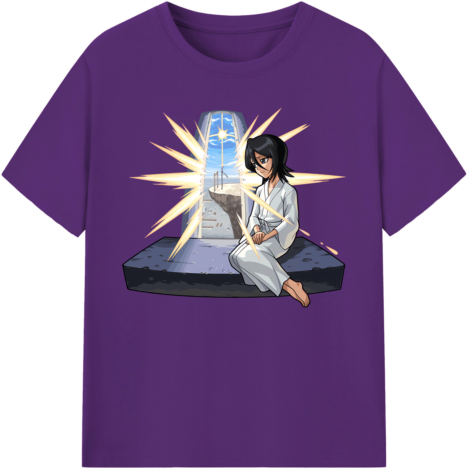 （画像用） ブリーチ 朽木ルキア BLEACH Kuchiki Rukia 綿100％ メンズ半袖Tシャツ｜肌触りやわらか＆通気性