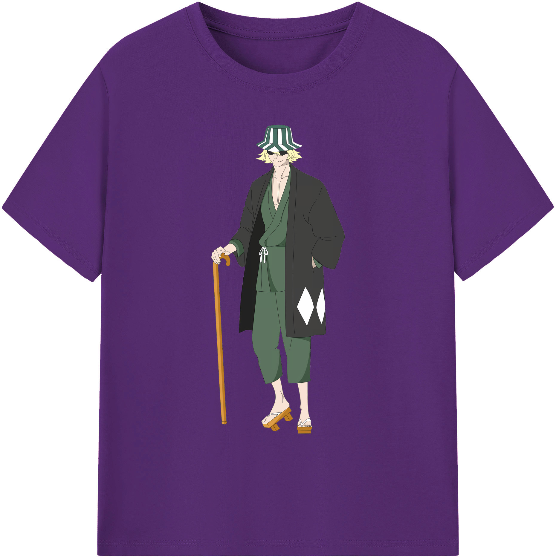 （画像用） "ブリーチ 浦原 喜助（うらはら きすけ） BLEACH Urahara Kisuke " 綿100％ メンズ半袖Tシャツ｜肌触りやわらか＆通気性