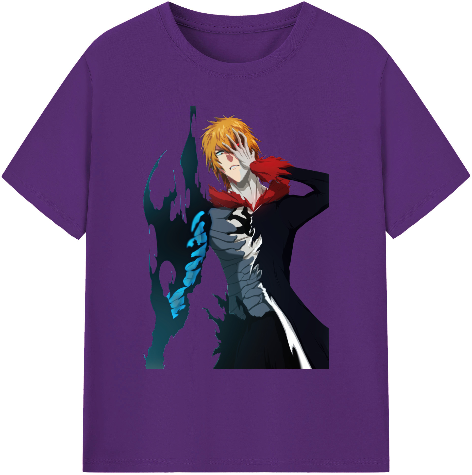 （画像用） ブリーチ 黒崎一護（くろさき いちご）BLEACH Kurosaki Ichigo 綿100％ メンズ半袖Tシャツ｜肌触りやわらか＆通気性