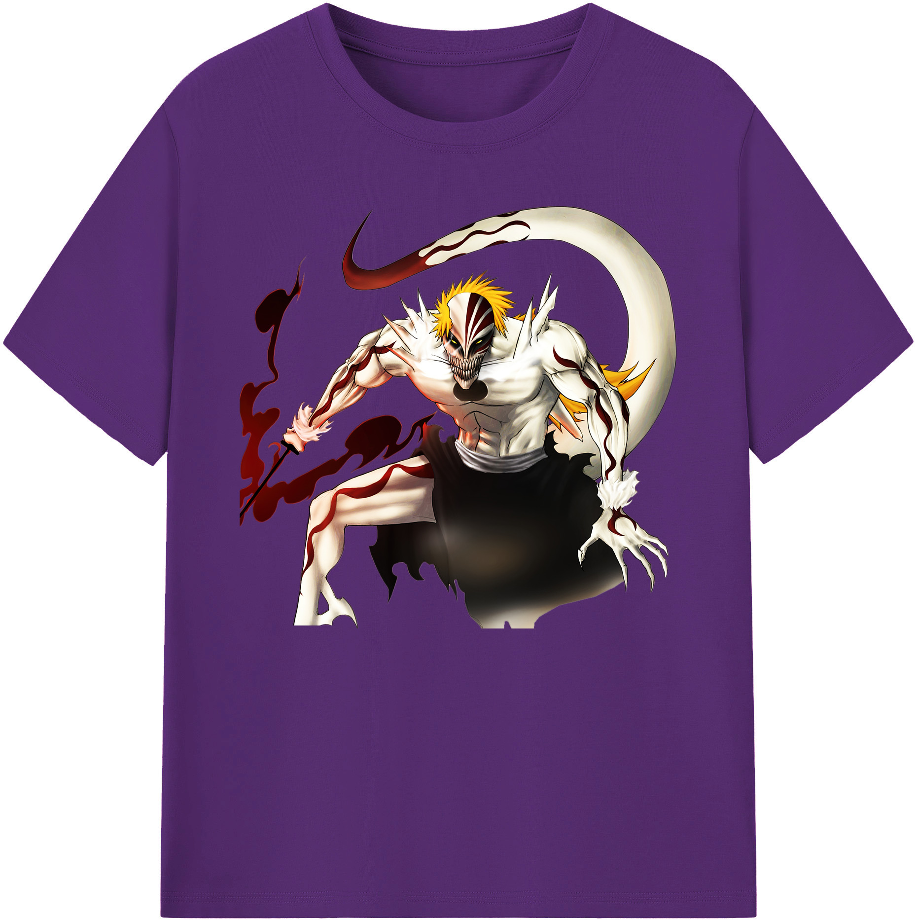 （画像用） ブリーチ 黒崎一護（くろさき いちご）BLEACH Kurosaki Ichigo 綿100％ メンズ半袖Tシャツ｜肌触りやわらか＆通気性