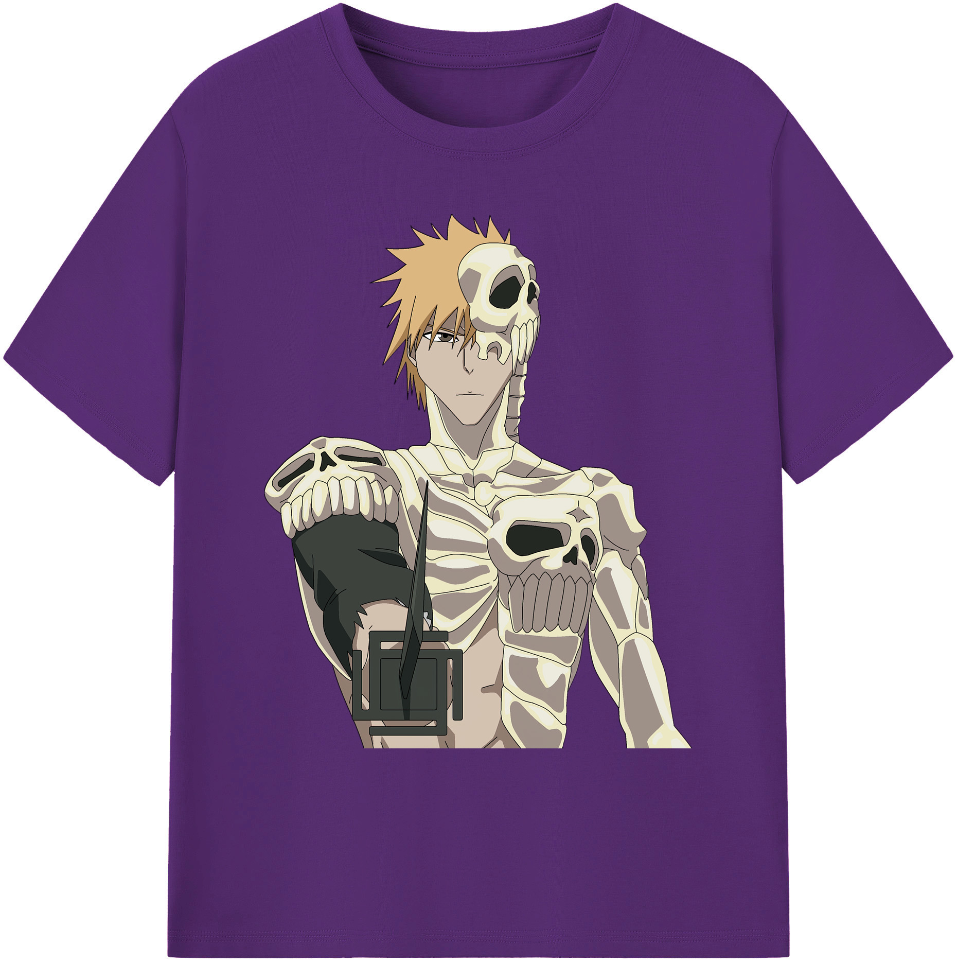 （画像用） ブリーチ 黒崎一護（くろさき いちご）BLEACH Kurosaki Ichigo 綿100％ メンズ半袖Tシャツ｜肌触りやわらか＆通気性