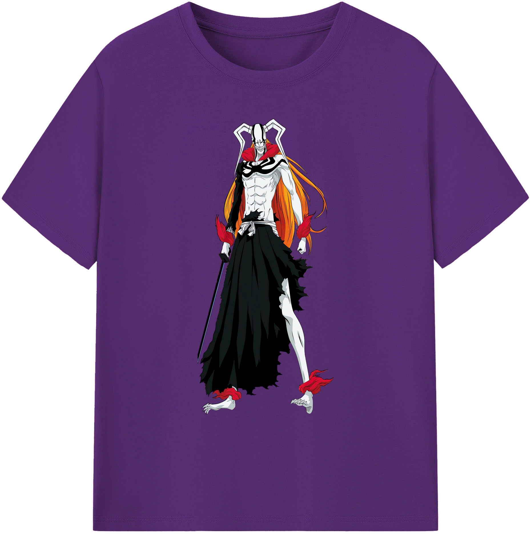 （画像用） ブリーチ 黒崎一護（くろさき いちご）BLEACH Kurosaki Ichigo 綿100％ メンズ半袖Tシャツ｜肌触りやわらか＆通気性