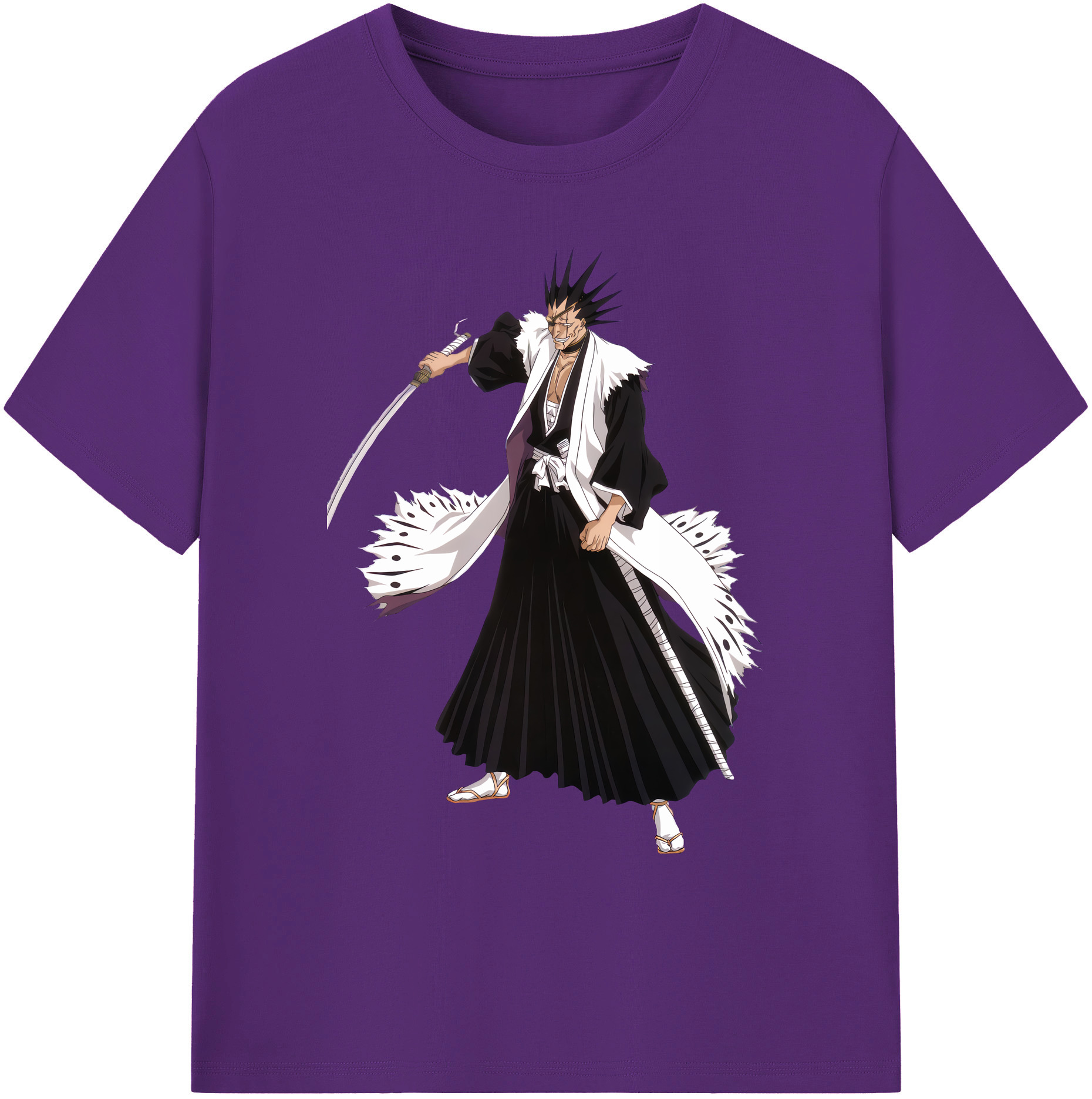 （画像用） ブリーチ ざらき けんぱち BLEACH Zaraki Kenpachi 綿100％ メンズ半袖Tシャツ｜肌触りやわらか＆通気性