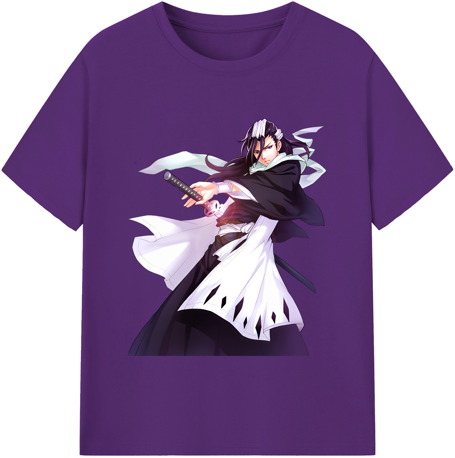 （画像用） ブリーチ くちき びゃくや BLEACH Kuchiki Byakuya 綿100％ メンズ半袖Tシャツ｜肌触りやわらか＆通気性