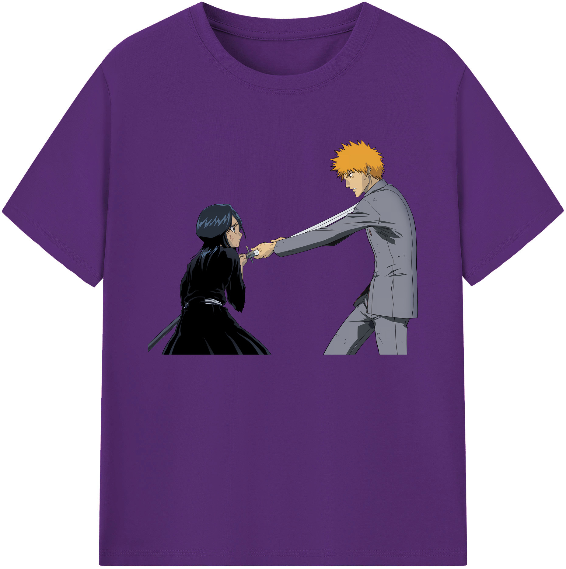 （画像用） ブリーチ 朽木ルキア BLEACH Kuchiki Rukia 綿100％ メンズ半袖Tシャツ｜肌触りやわらか＆通気性