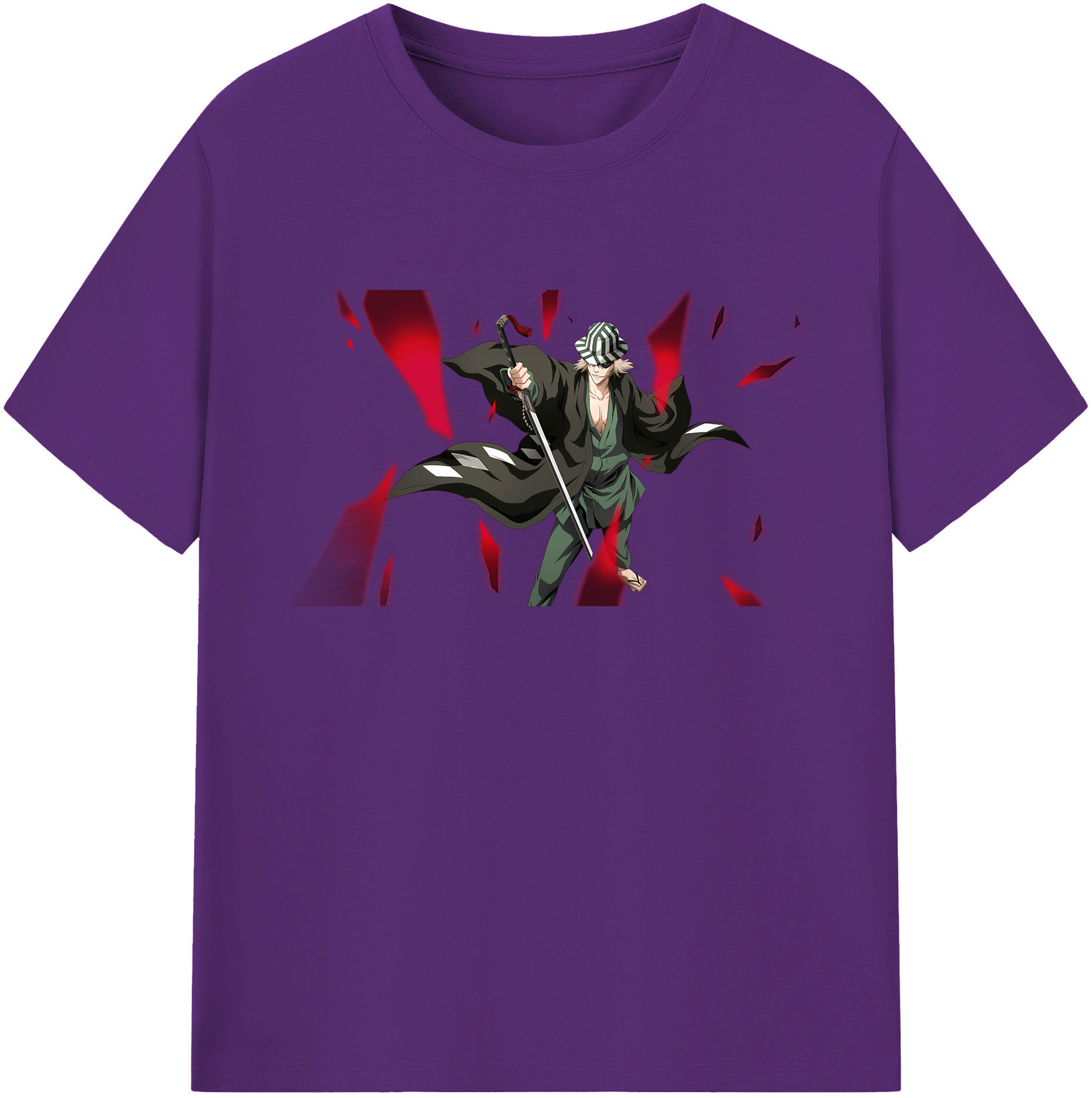 （画像用） "ブリーチ 浦原 喜助（うらはら きすけ） BLEACH Urahara Kisuke " 綿100％ メンズ半袖Tシャツ｜肌触りやわらか＆通気性