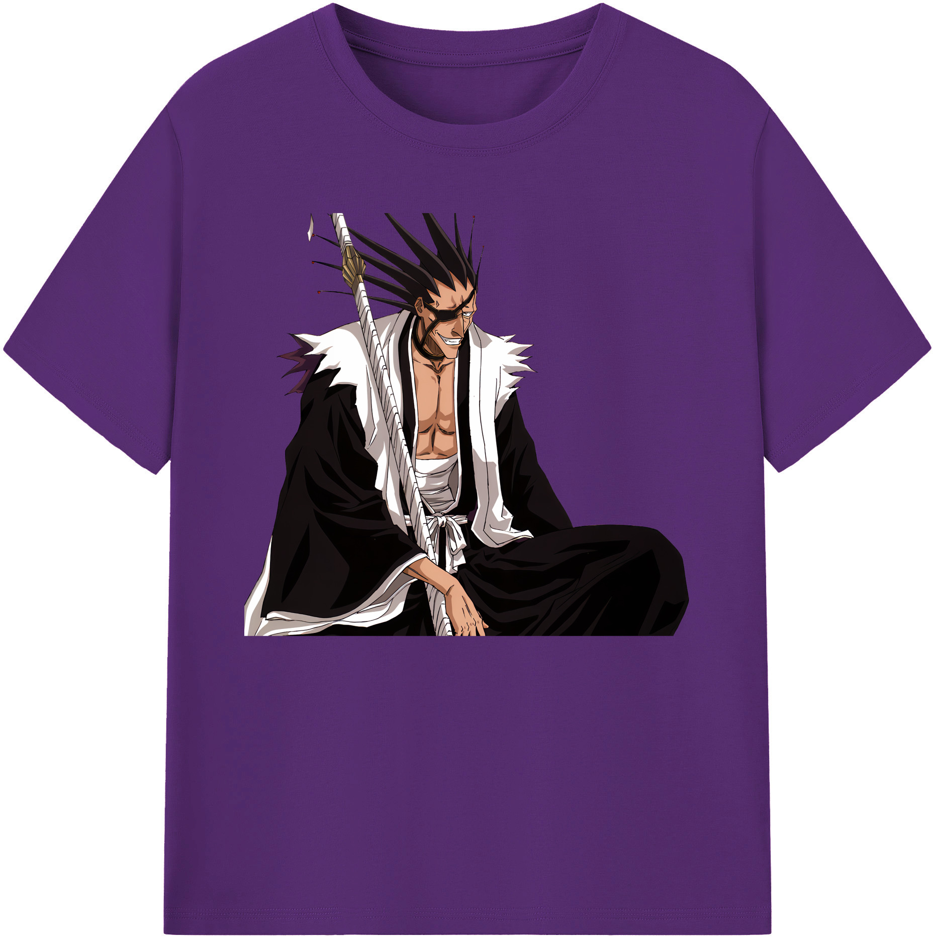 （画像用） ブリーチ ざらき けんぱち BLEACH Zaraki Kenpachi 綿100％ メンズ半袖Tシャツ｜肌触りやわらか＆通気性