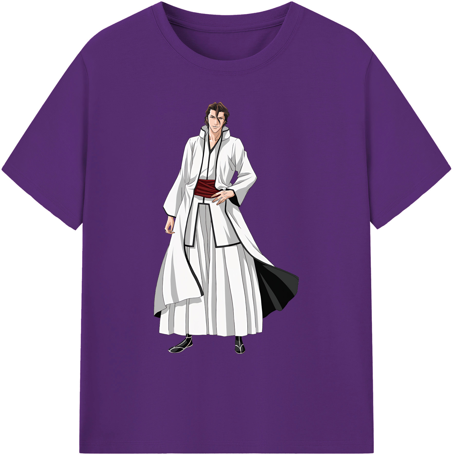 （画像用） ブリーチ 藍染 惣右介（あいぜん そうすけ） BLEACH Aizen Sousuke 綿100％ メンズ半袖Tシャツ｜肌触りやわらか＆通気性