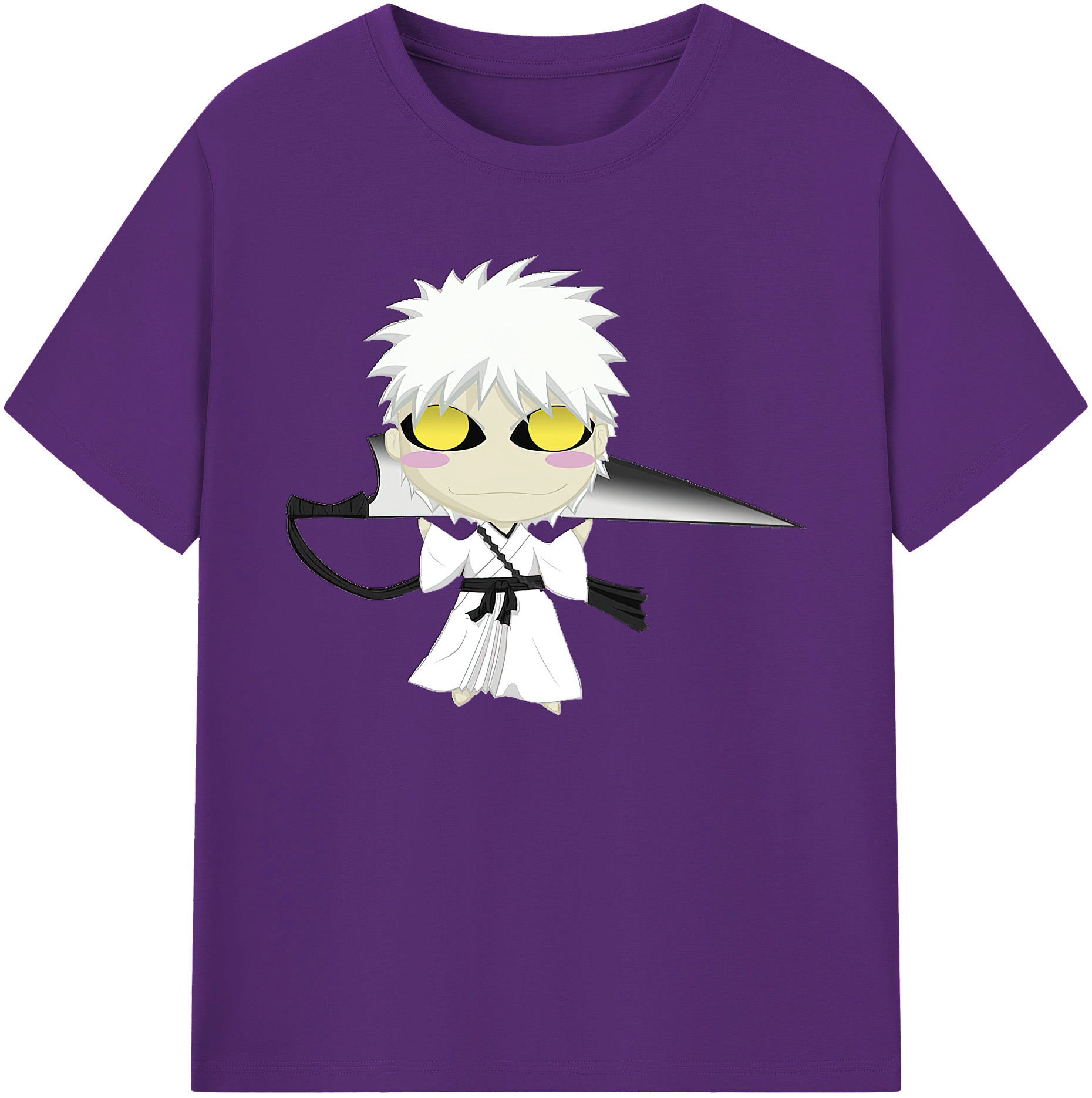 （画像用） ブリーチ 黒崎一護（くろさき いちご）BLEACH Kurosaki Ichigo 綿100％ メンズ半袖Tシャツ｜肌触りやわらか＆通気性