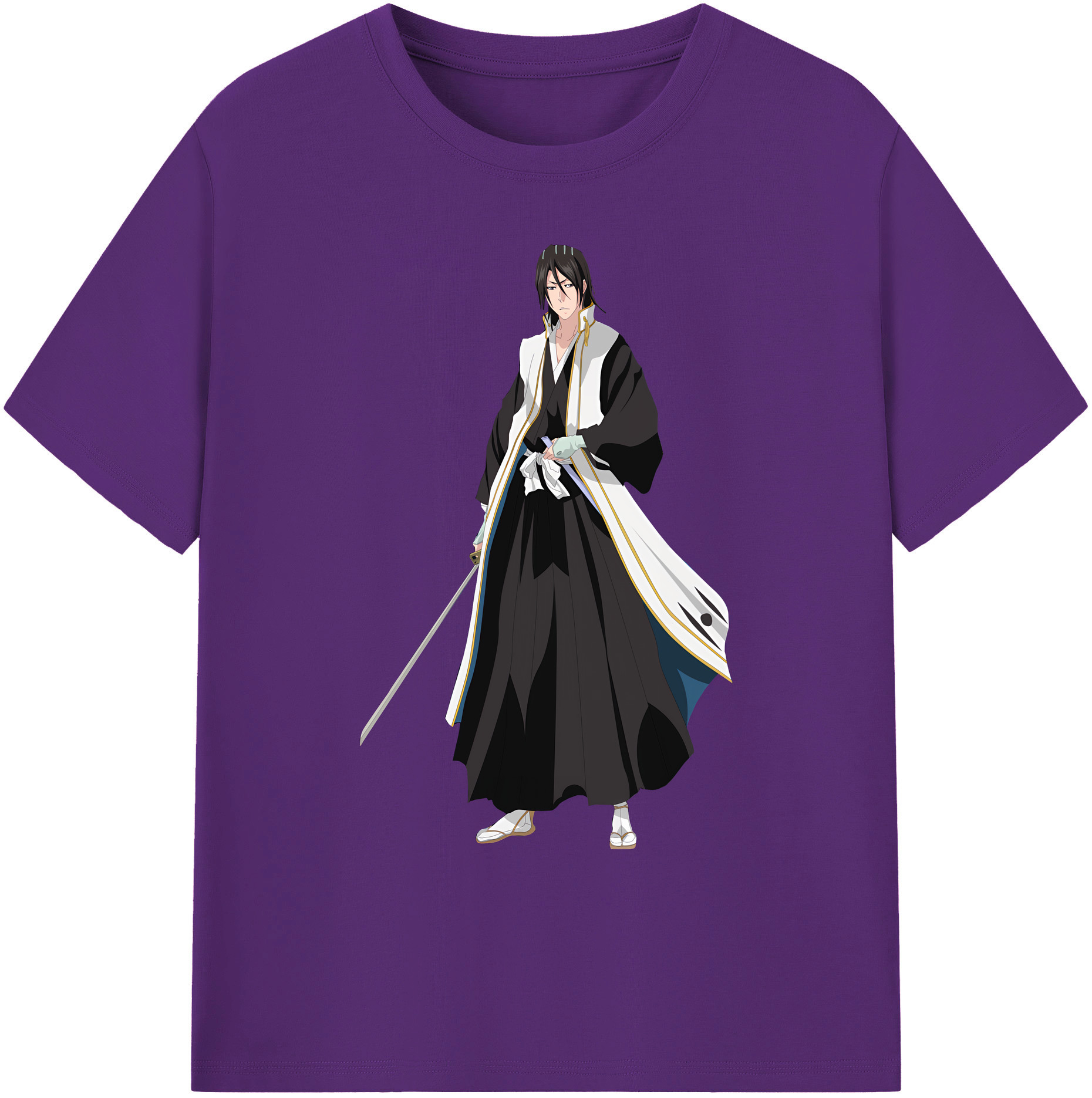 （画像用） ブリーチ くちき びゃくや BLEACH Kuchiki Byakuya 綿100％ メンズ半袖Tシャツ｜肌触りやわらか＆通気性