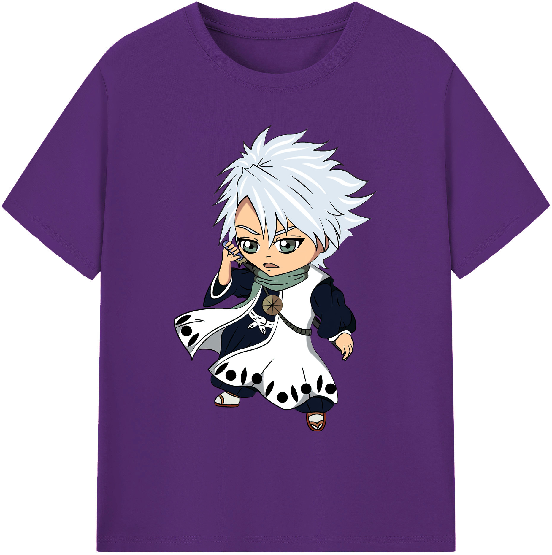 （画像用） ブリーチ 日番谷冬獅郎（ひつがや とうしろう） BLEACH Hitsugaya Toushirou 綿100％ メンズ半袖Tシャツ｜肌触りやわらか＆通気性