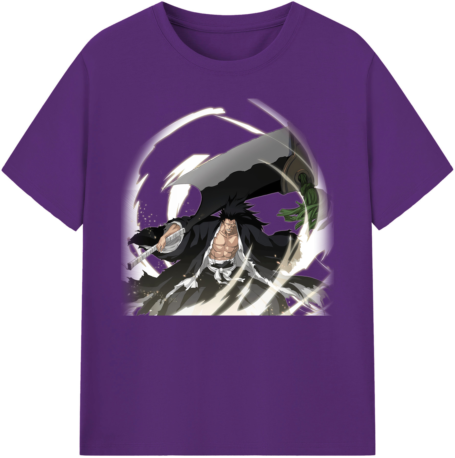 （画像用） ブリーチ ざらき けんぱち BLEACH Zaraki Kenpachi 綿100％ メンズ半袖Tシャツ｜肌触りやわらか＆通気性