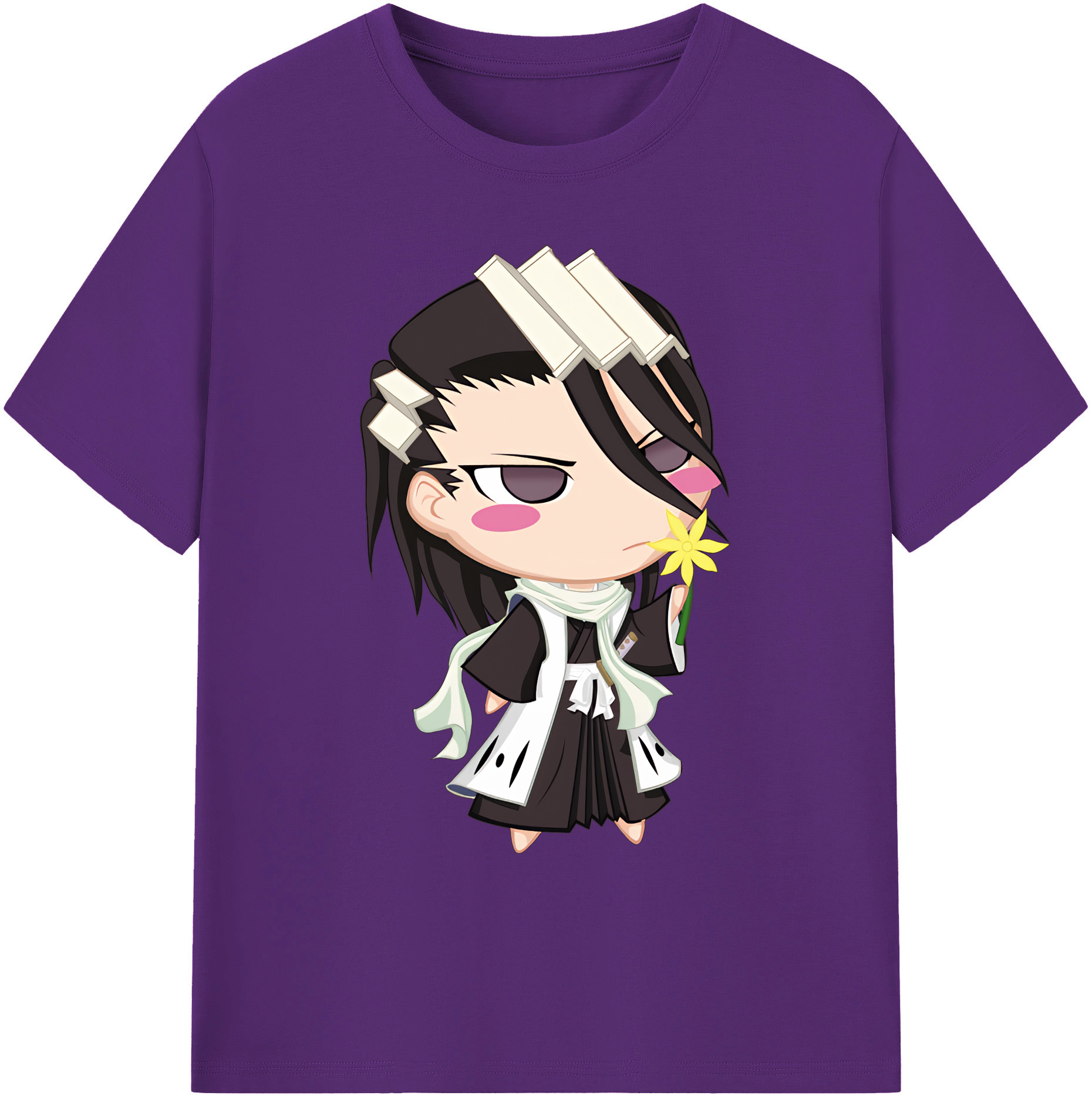 （画像用） ブリーチ くちき びゃくや BLEACH Kuchiki Byakuya 綿100％ メンズ半袖Tシャツ｜肌触りやわらか＆通気性