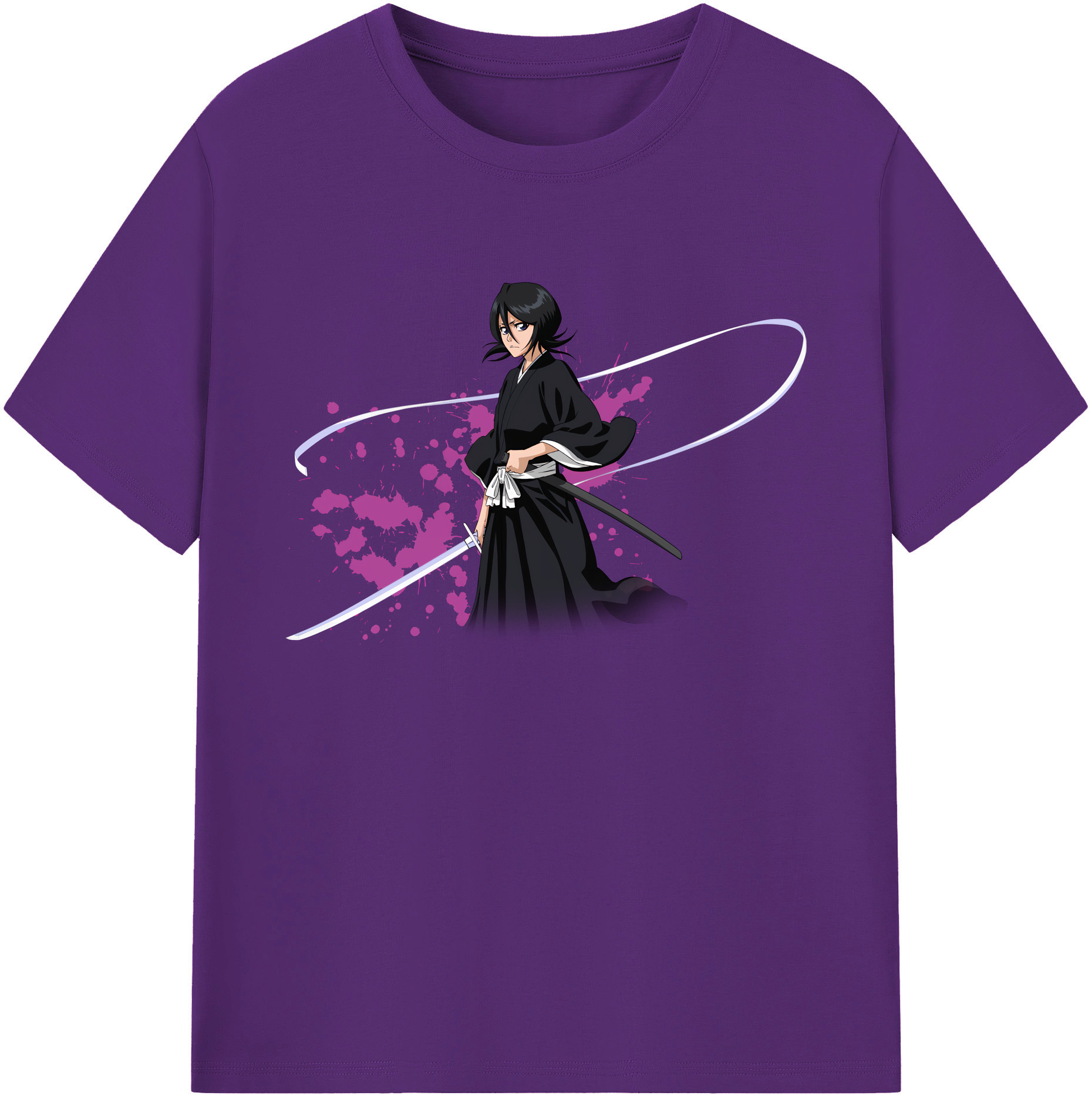 （画像用） ブリーチ 朽木ルキア BLEACH Kuchiki Rukia 綿100％ メンズ半袖Tシャツ｜肌触りやわらか＆通気性