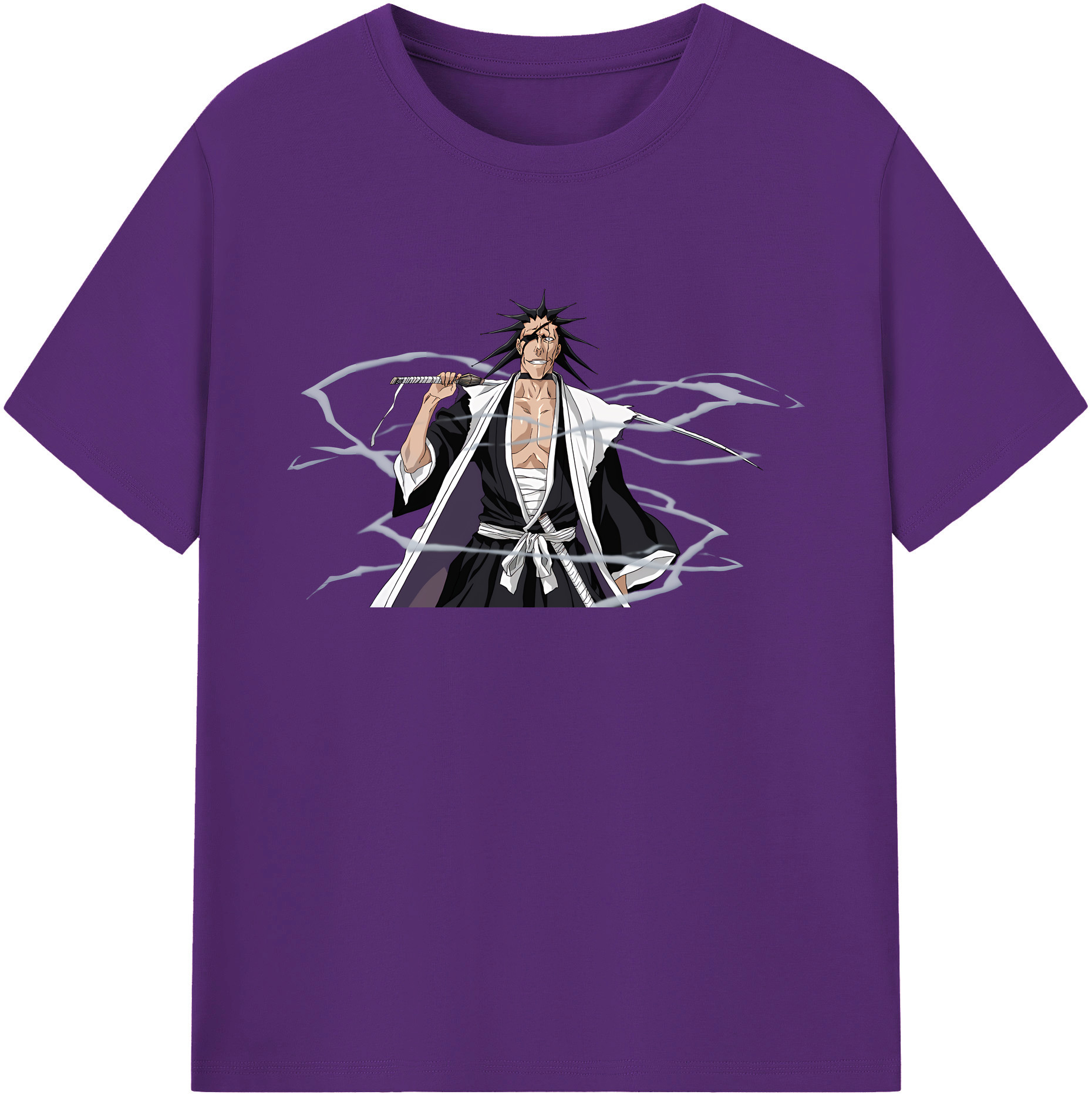 （画像用） ブリーチ ざらき けんぱち BLEACH Zaraki Kenpachi 綿100％ メンズ半袖Tシャツ｜肌触りやわらか＆通気性