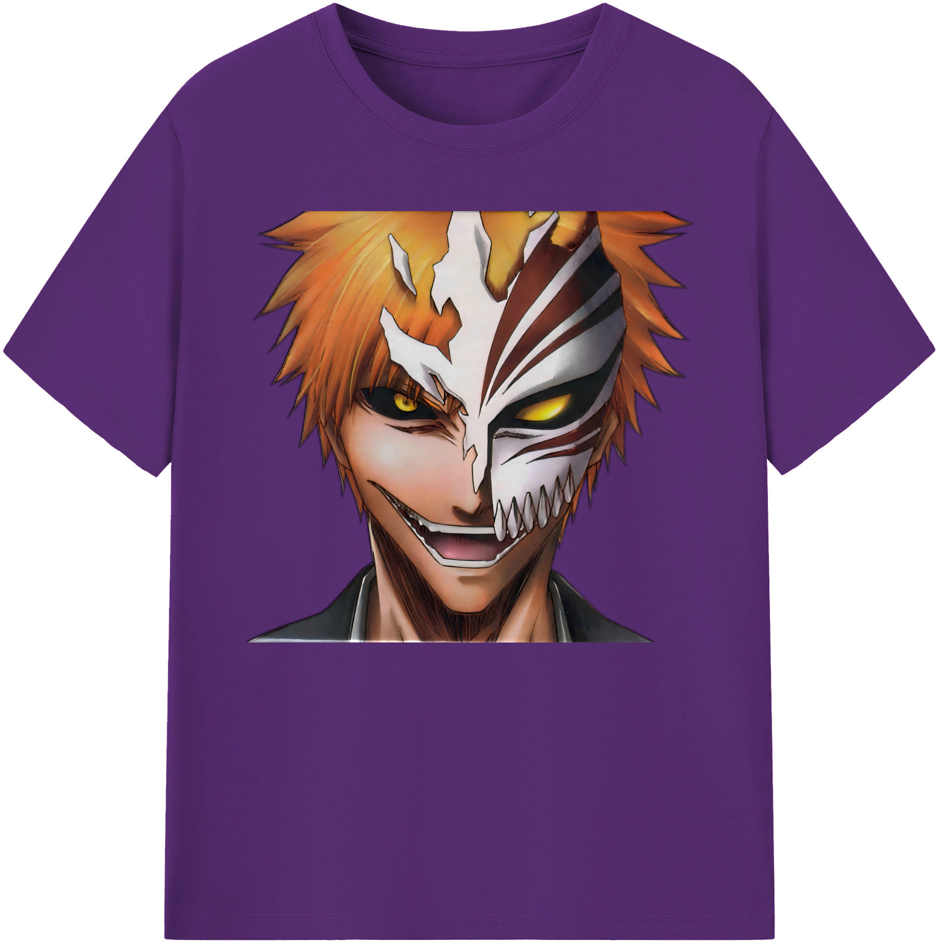 （画像用） ブリーチ 黒崎一護（くろさき いちご）BLEACH Kurosaki Ichigo 綿100％ メンズ半袖Tシャツ｜肌触りやわらか＆通気性